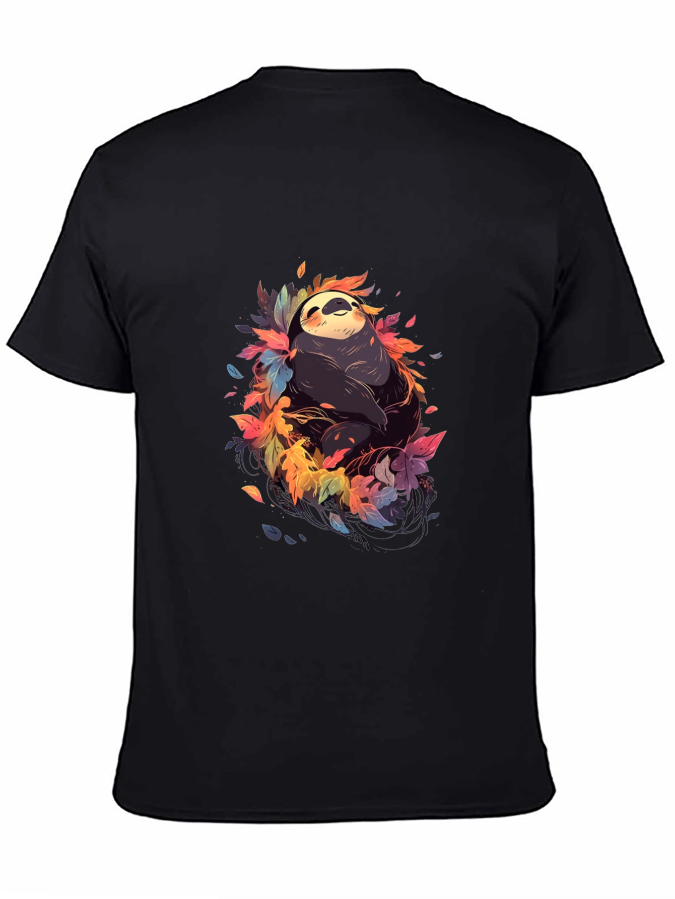 Sloth in Leaves Graphic Tee - Casual Comfort