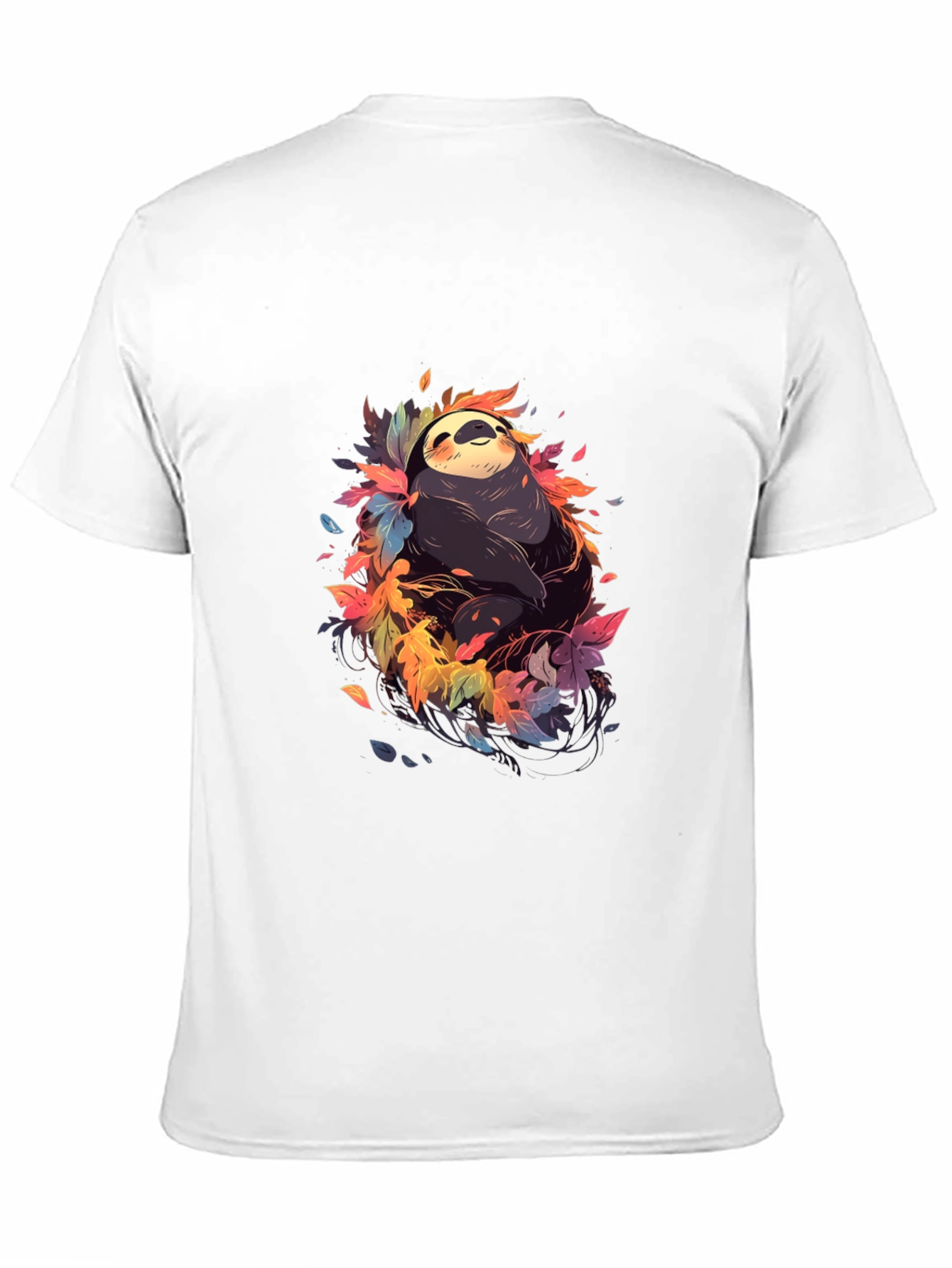 Sloth in Leaves Graphic Tee - Casual Comfort