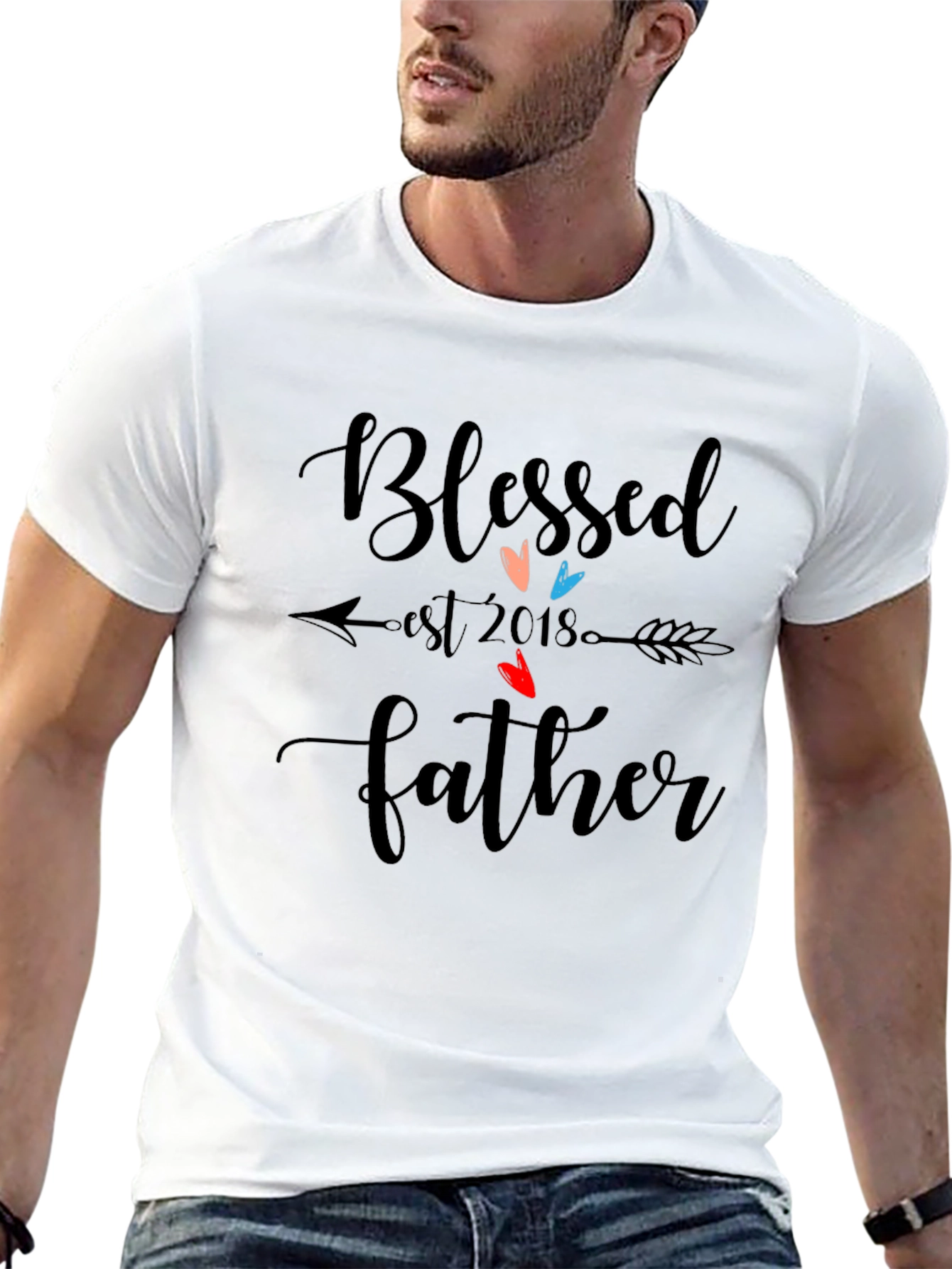 Blessed Father Est 2018 Black T-Shirt