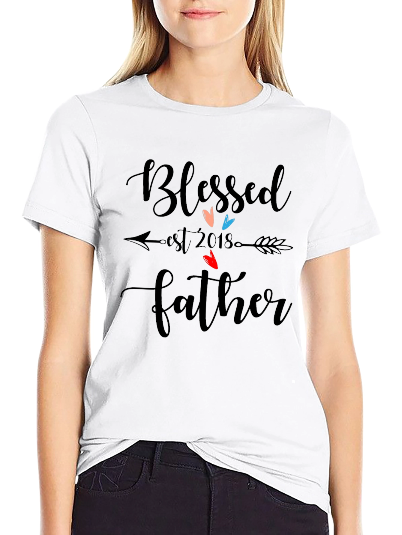 Blessed Father Est 2018 Black T-Shirt
