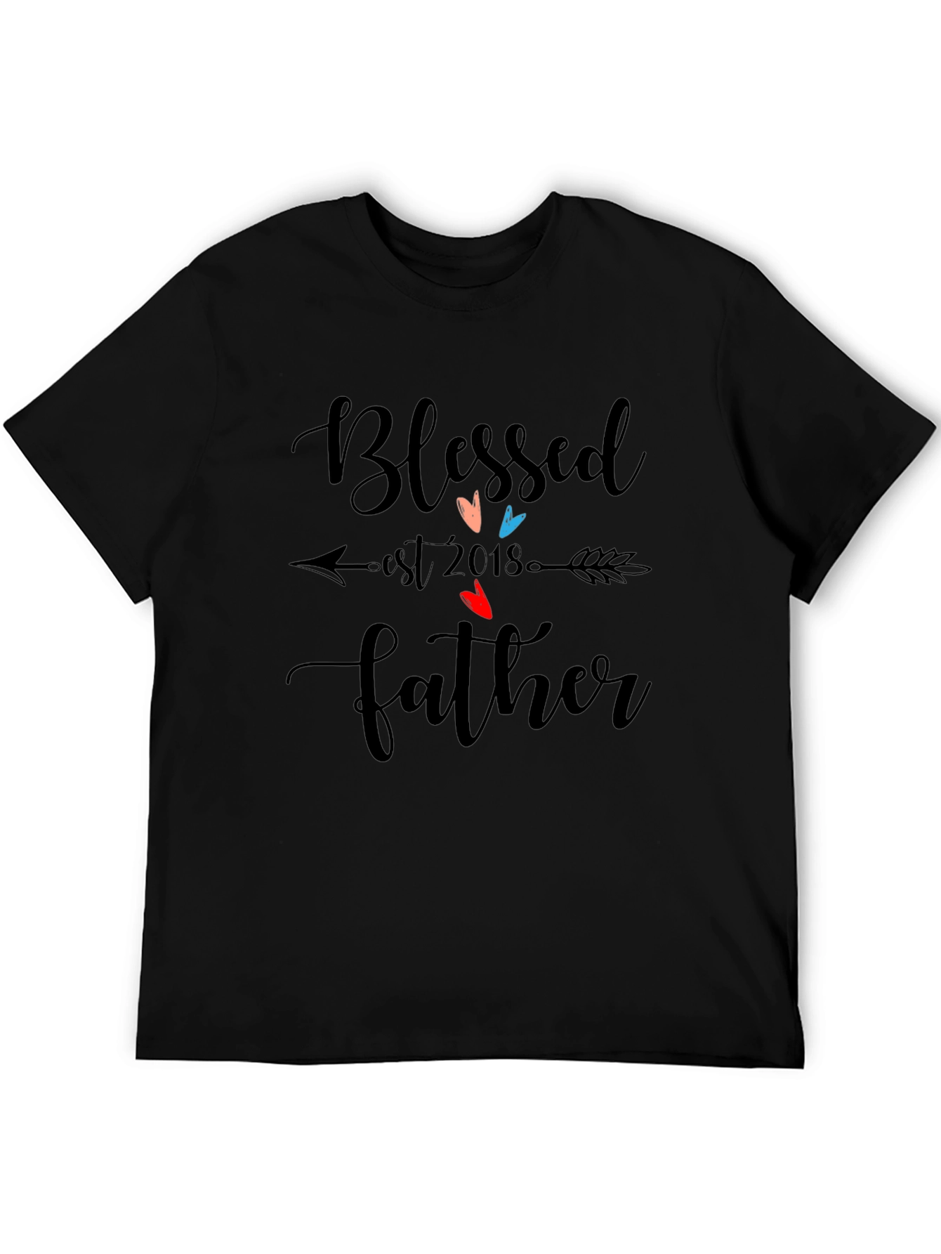 Blessed Father Est 2018 Black T-Shirt