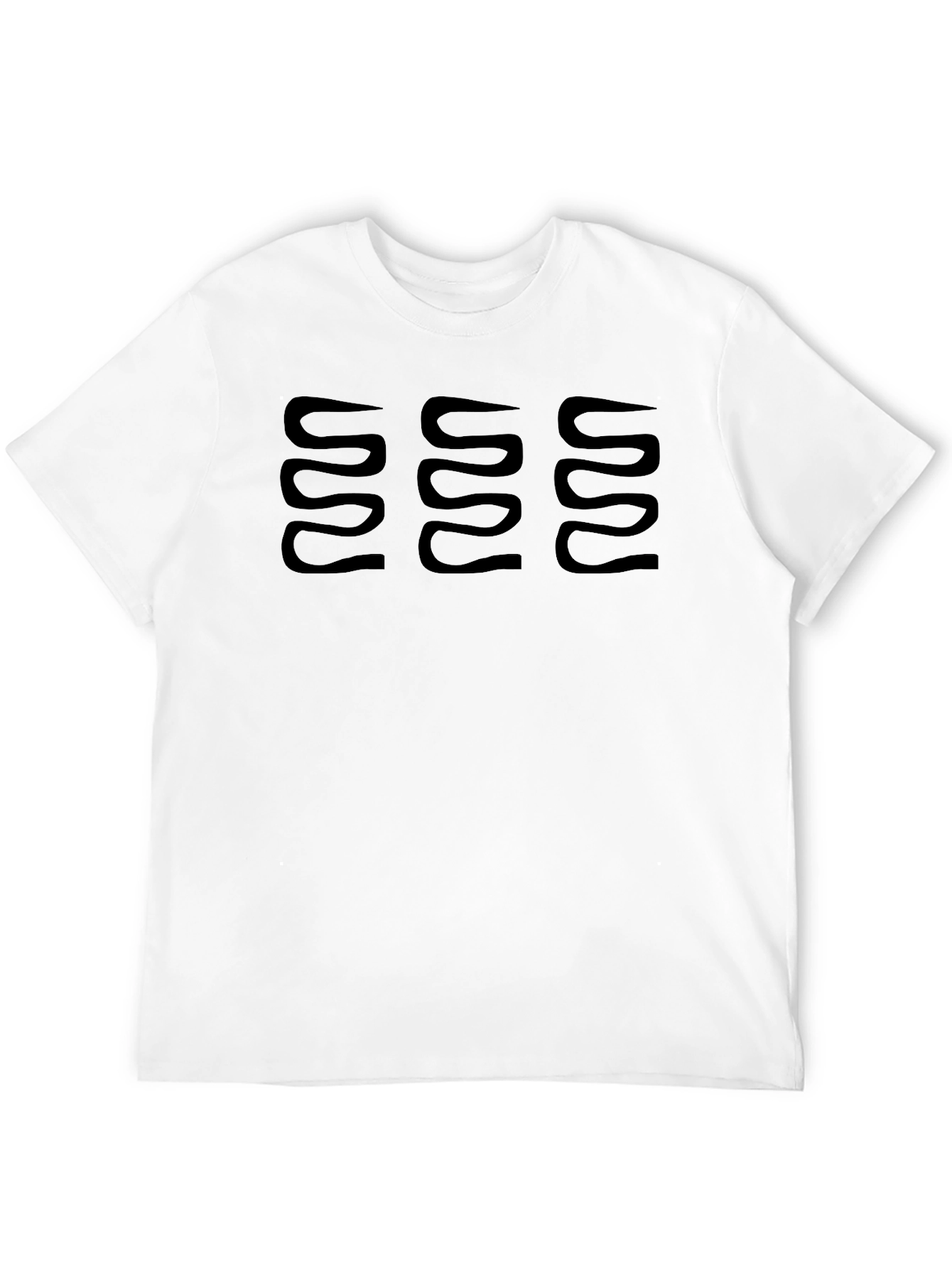 Abstract Wave Design Black Cotton T-Shirt