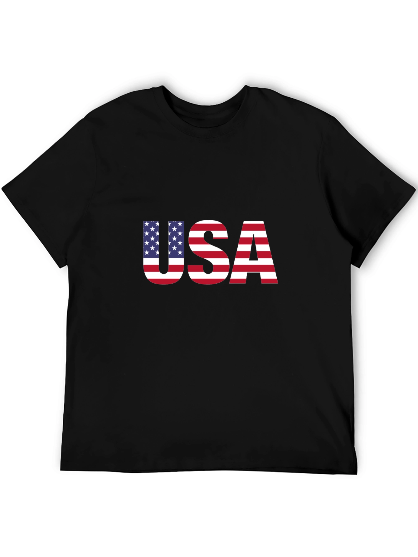 USA Flag Graphic Black T-Shirt
