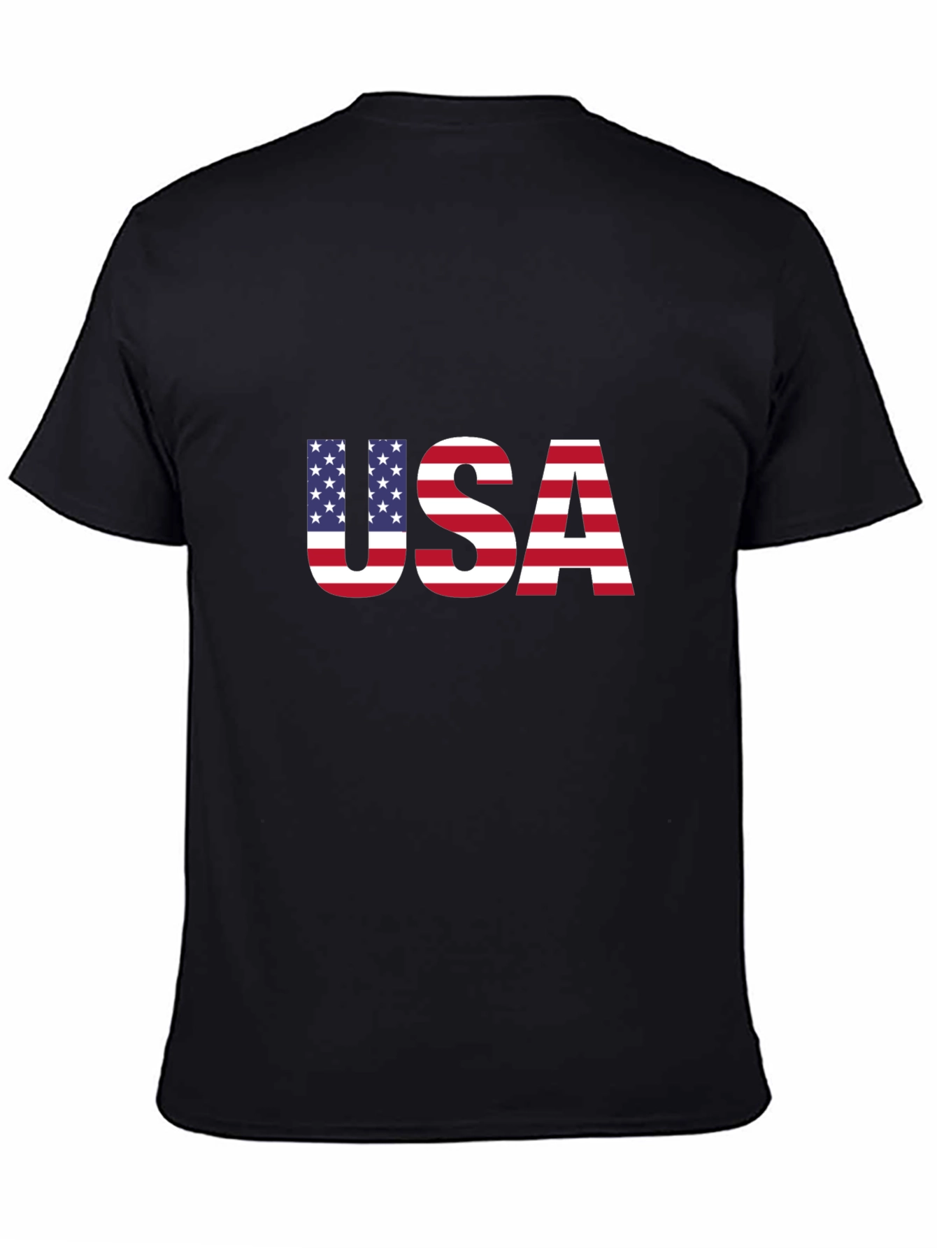 USA Flag Graphic Black T-Shirt