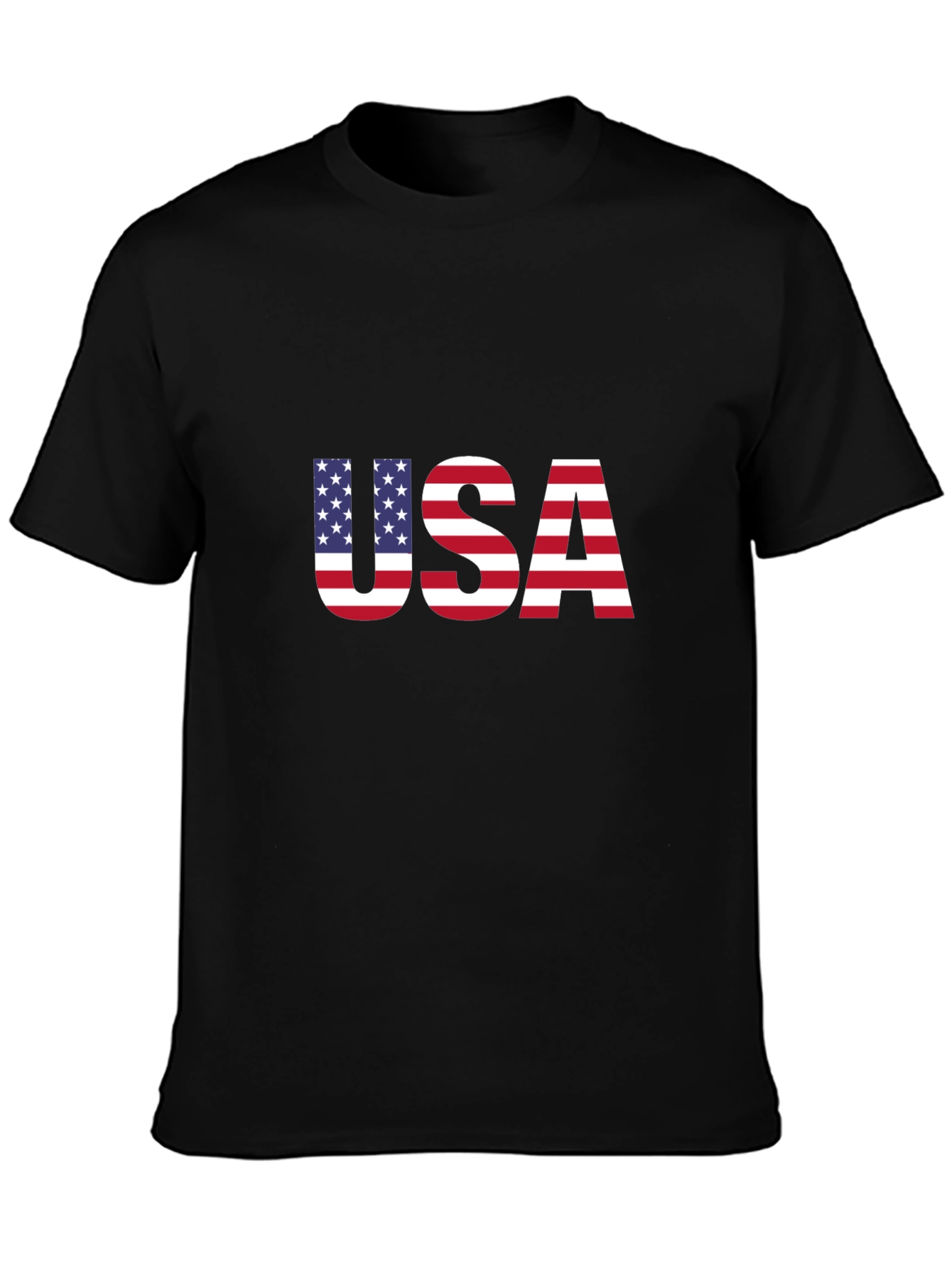 USA Flag Graphic Black T-Shirt