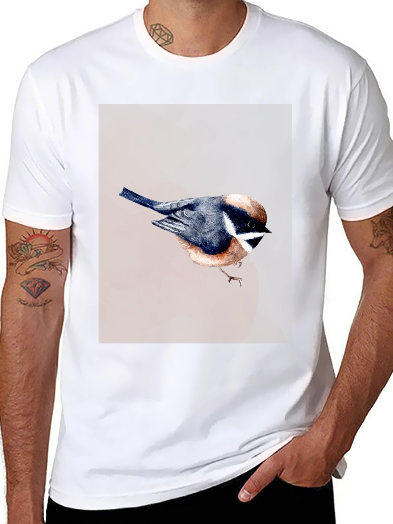 Bird Graphic T-Shirt - Black