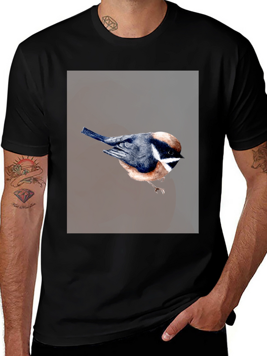 Bird Graphic T-Shirt - Black