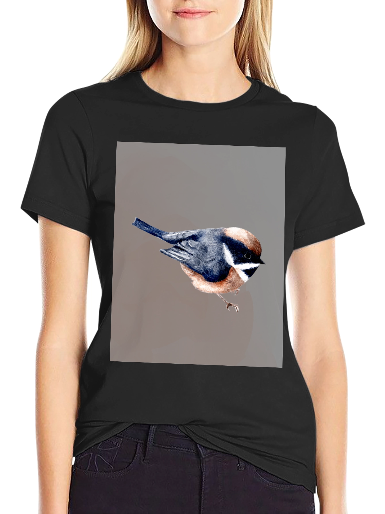 Bird Graphic T-Shirt - Black