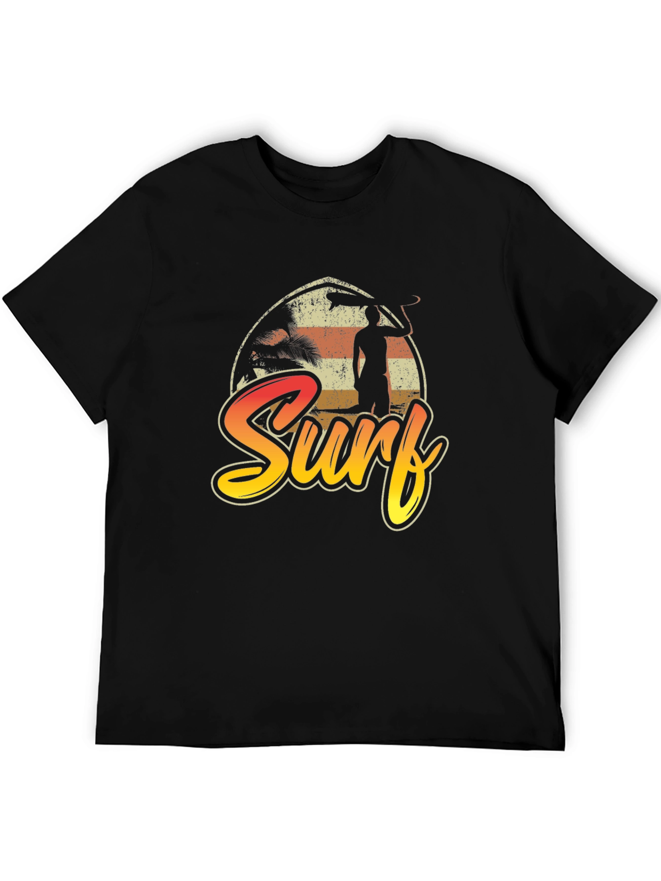 Surf T-Shirt: Retro Beach Sunset Tee for Men