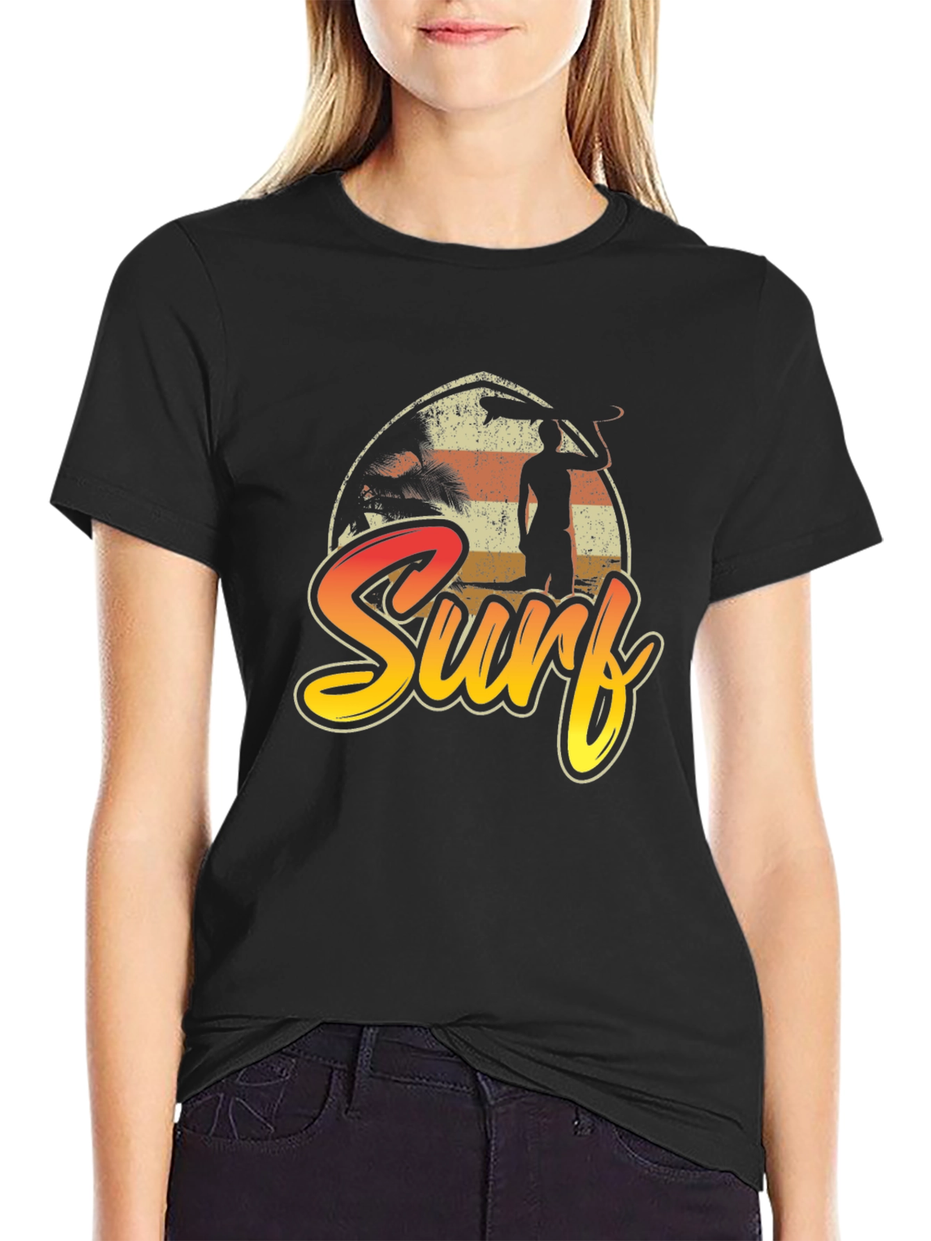 Surf T-Shirt: Retro Beach Sunset Tee for Men