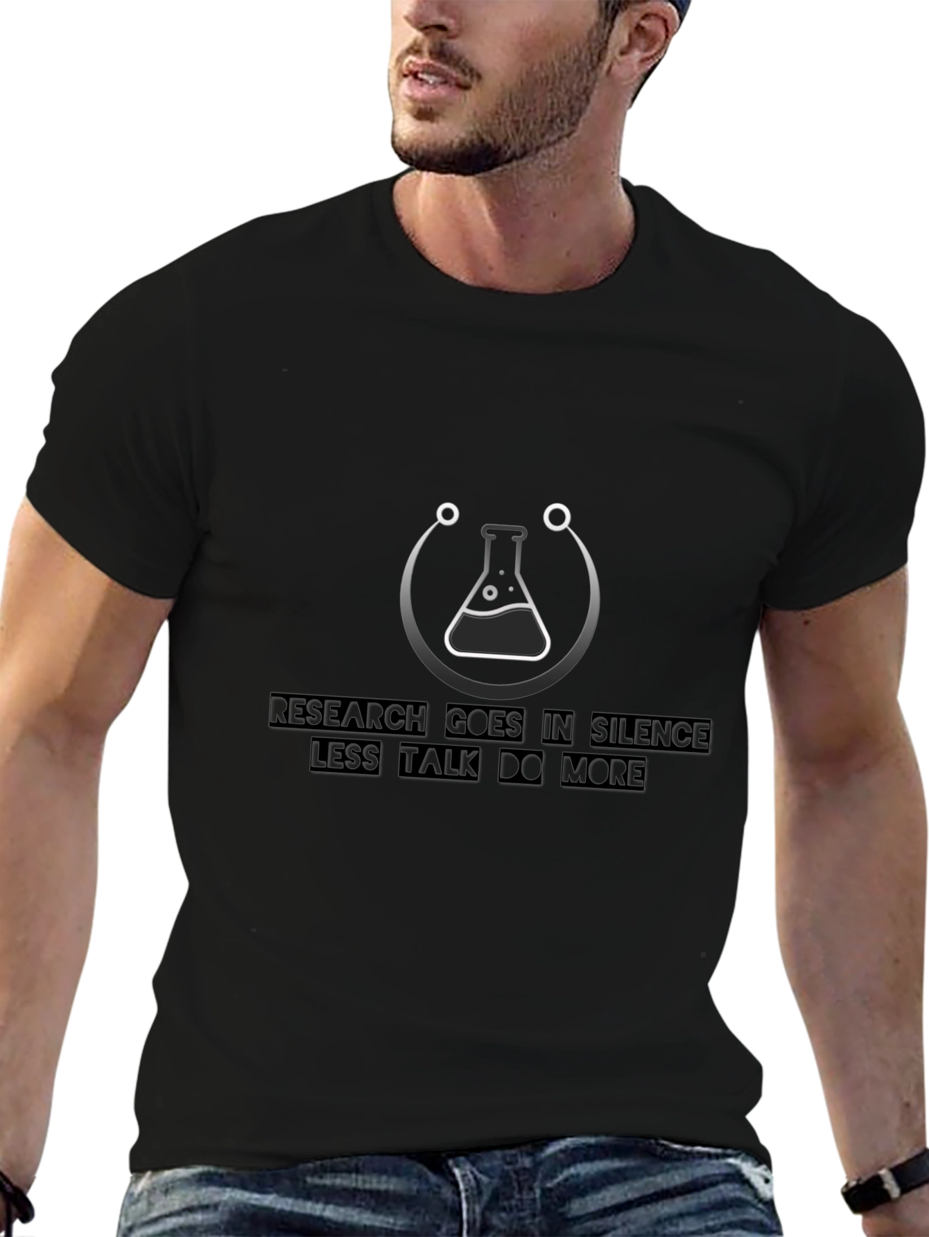 Research in Silence Graphic T-Shirt - Black