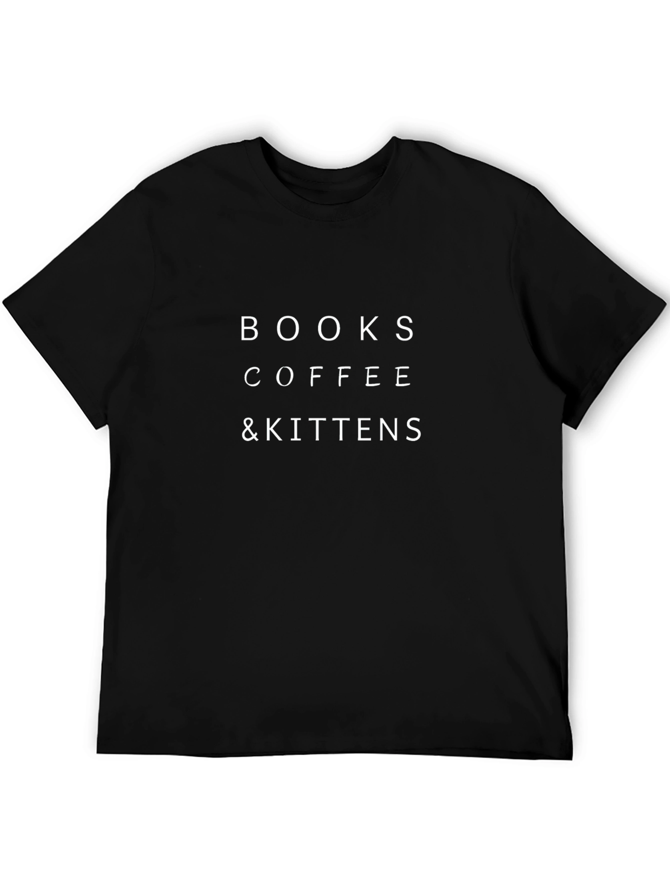 Books Coffee & Kittens Graphic Tee - Black