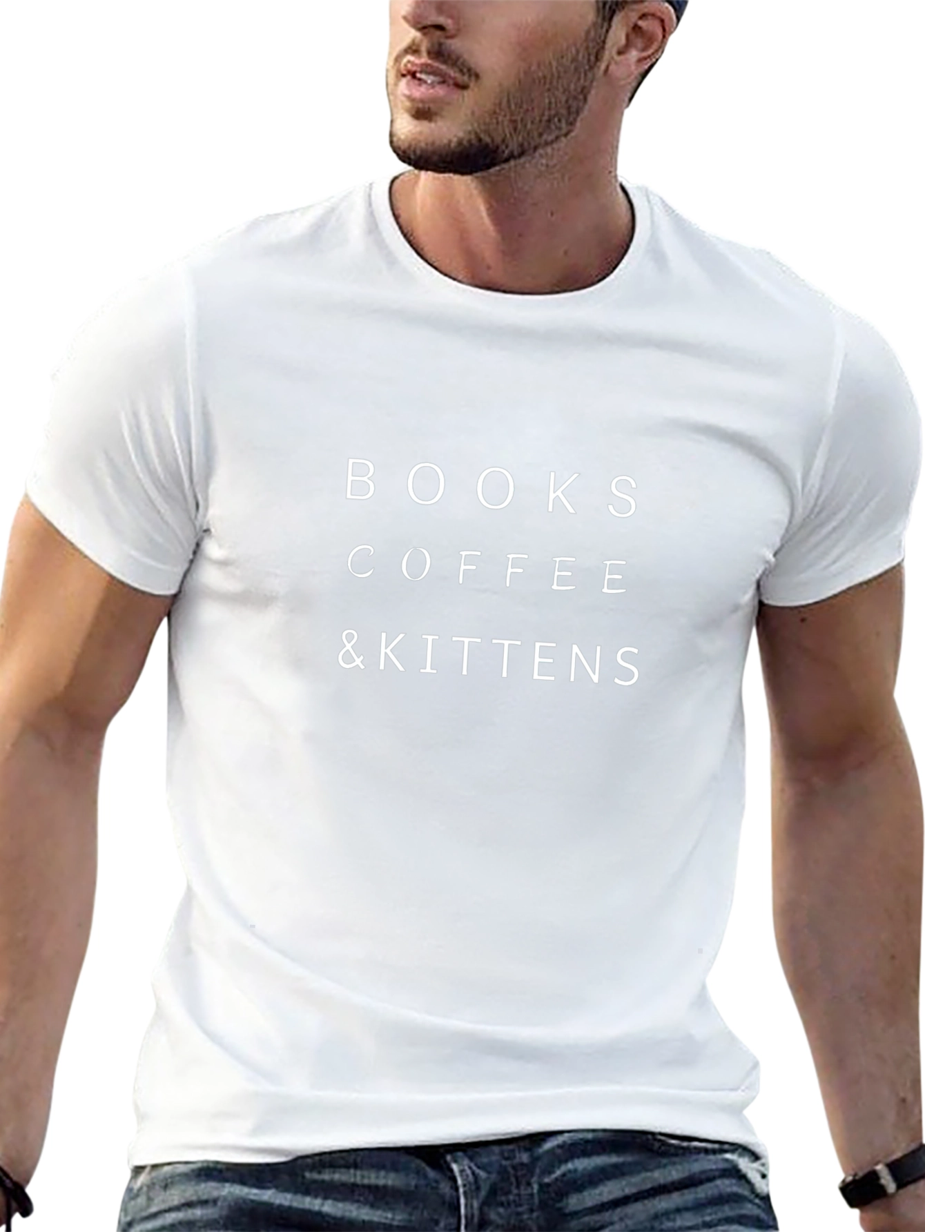 Books Coffee & Kittens Graphic Tee - Black
