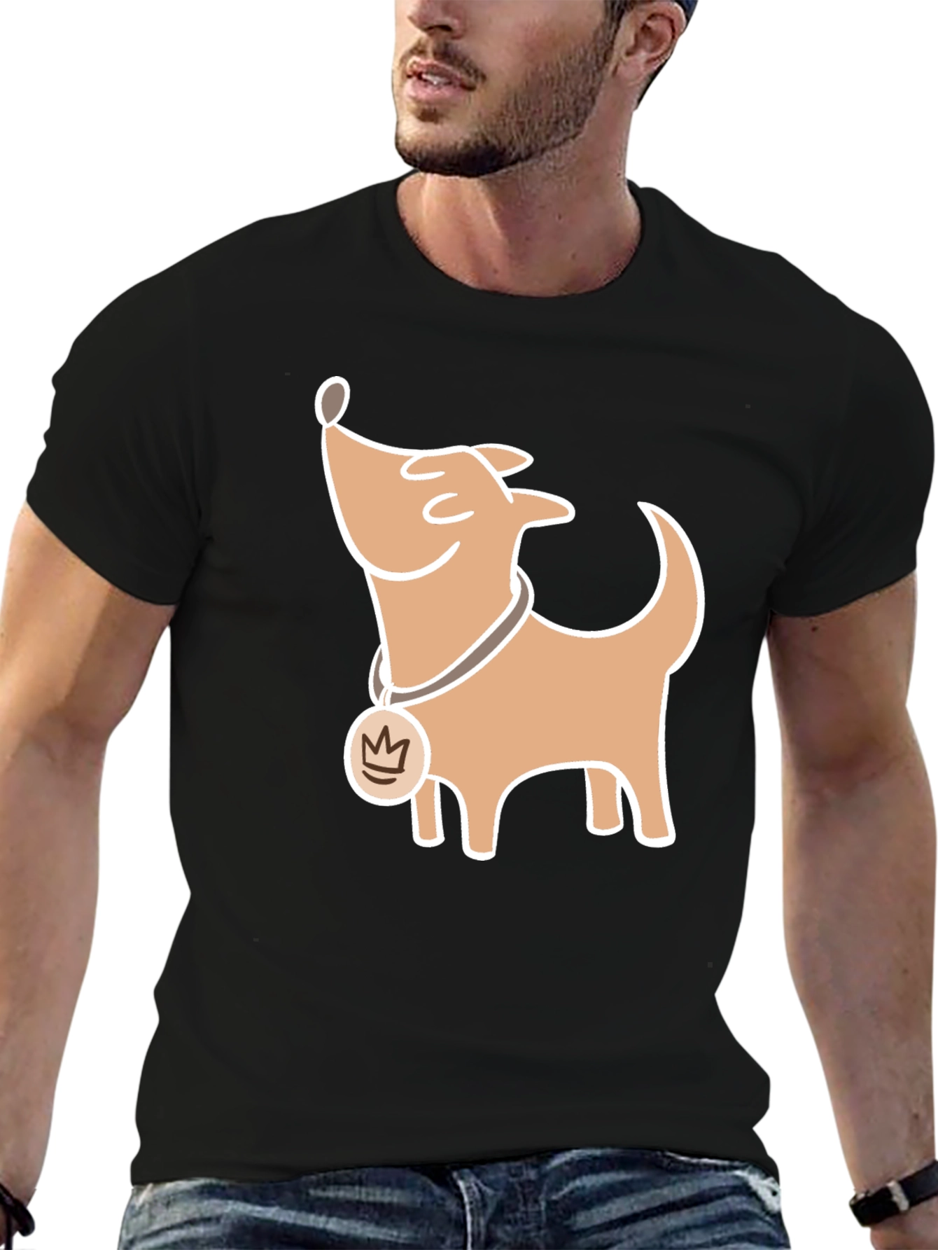 Cartoon Dog Graphic T-Shirt Casual Style