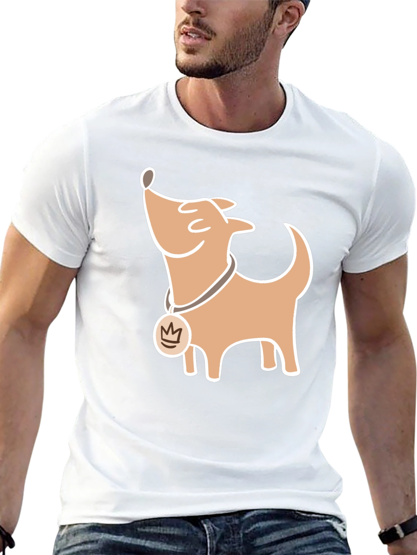 Cartoon Dog Graphic T-Shirt Casual Style