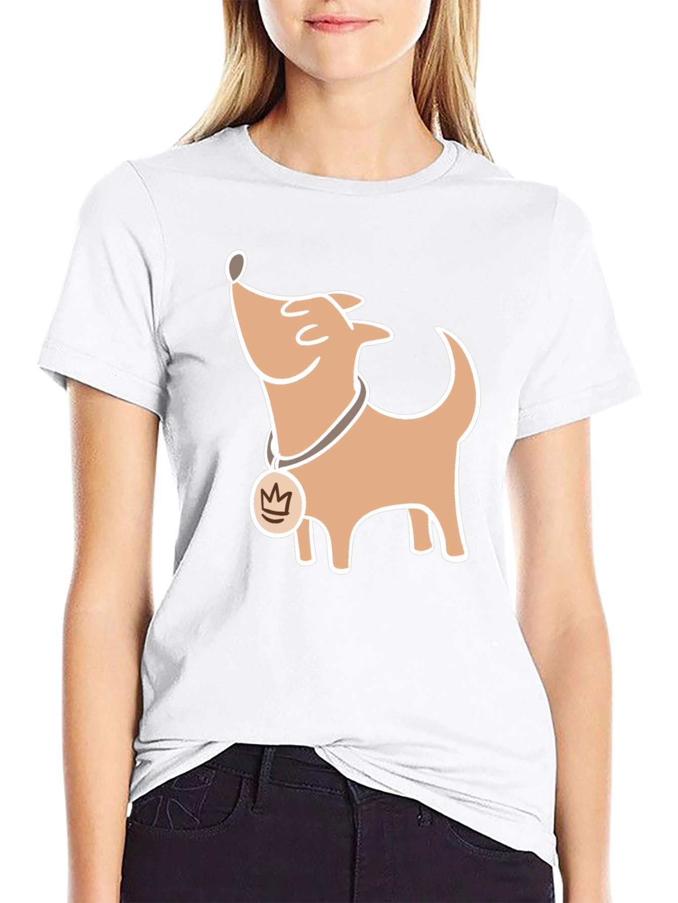 Cartoon Dog Graphic T-Shirt Casual Style