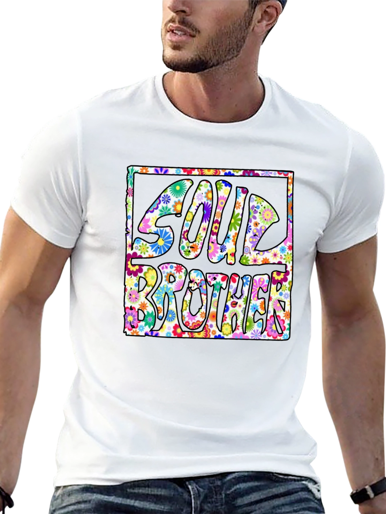 Soul Brother Floral Graphic Tee - Retro Style