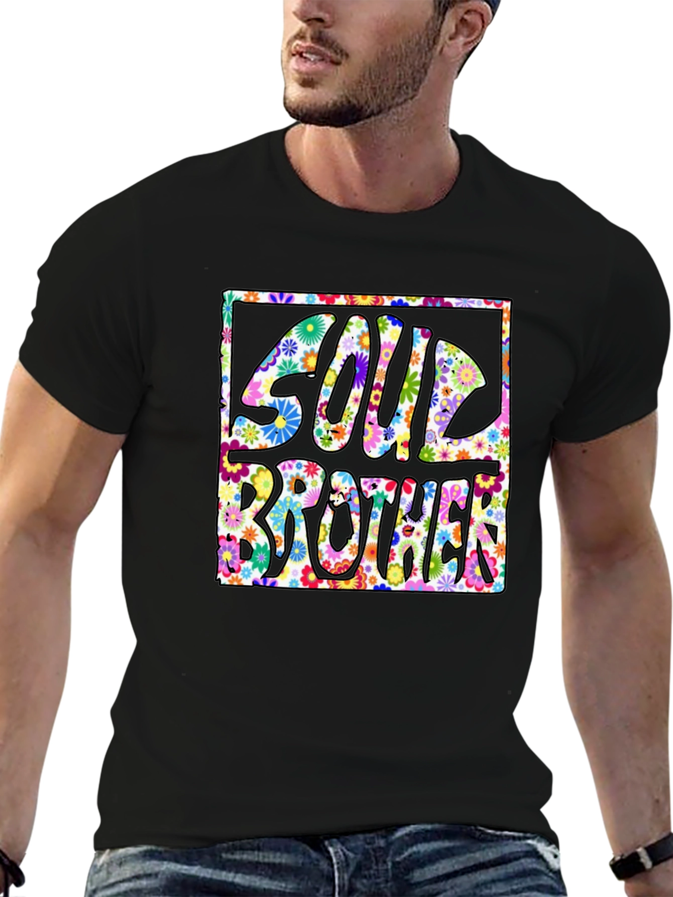 Soul Brother Floral Graphic Tee - Retro Style