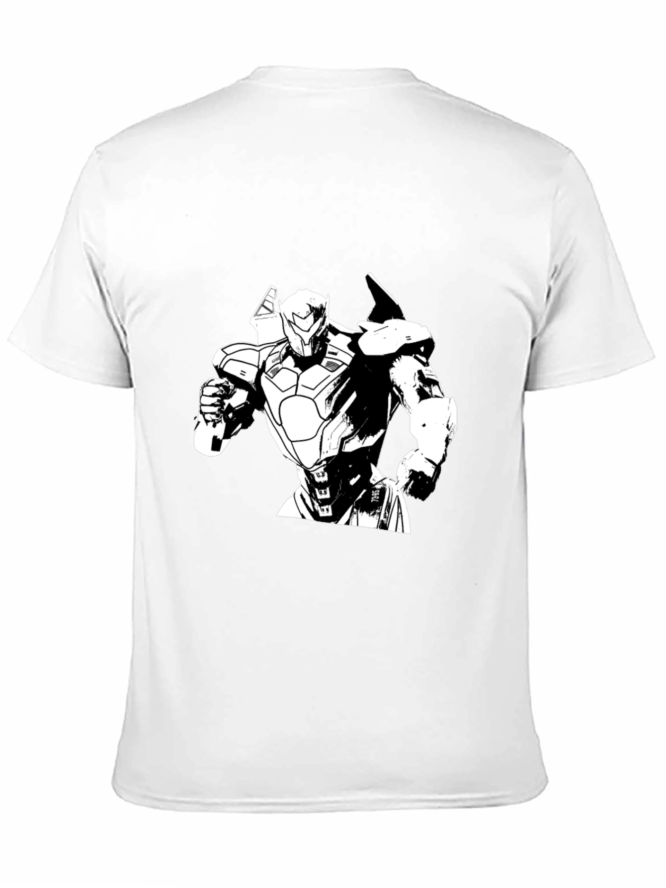 Robot Graphic Print Black T-Shirt