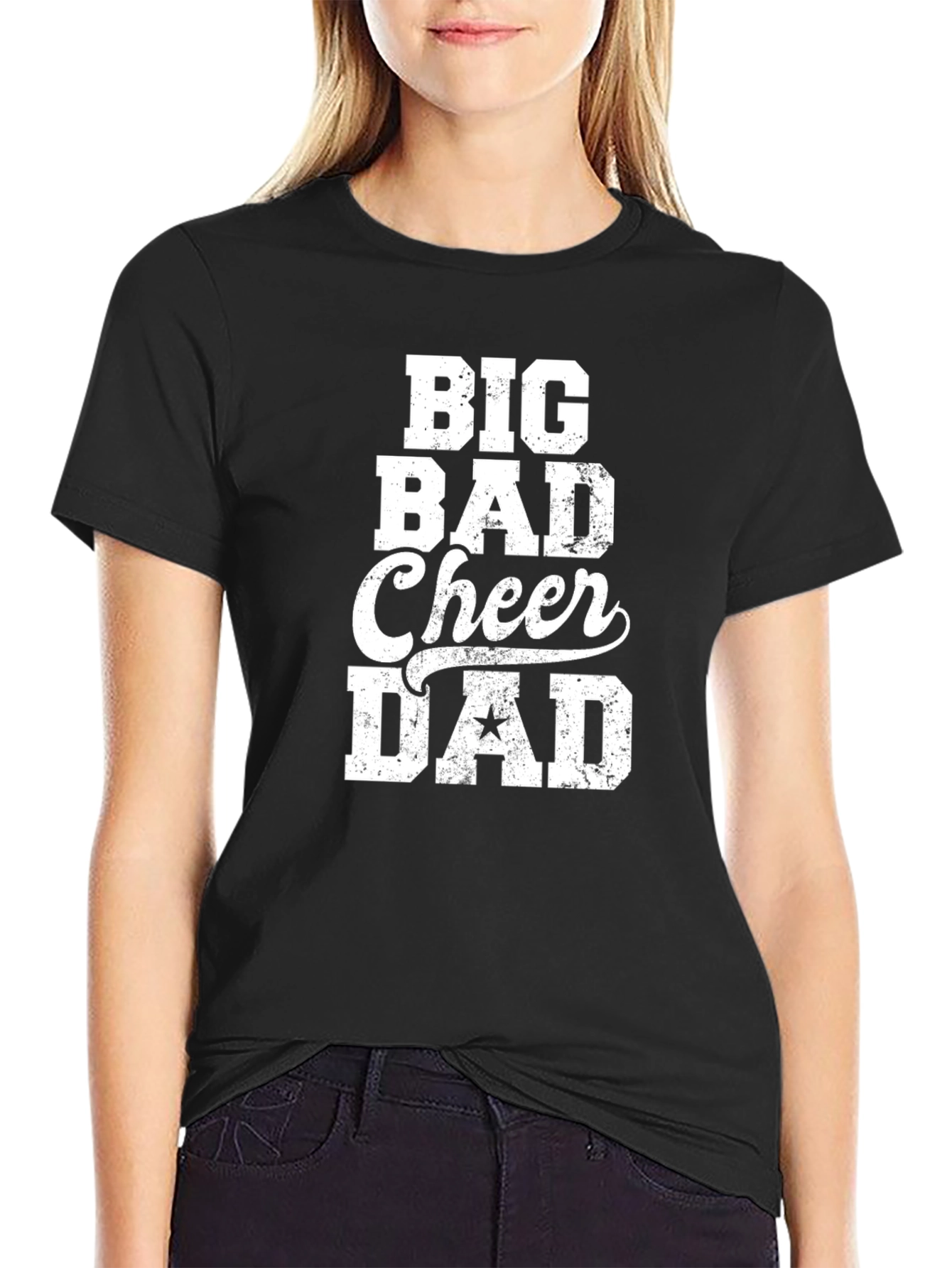 Big Bad Cheer Dad Graphic Tee - Black