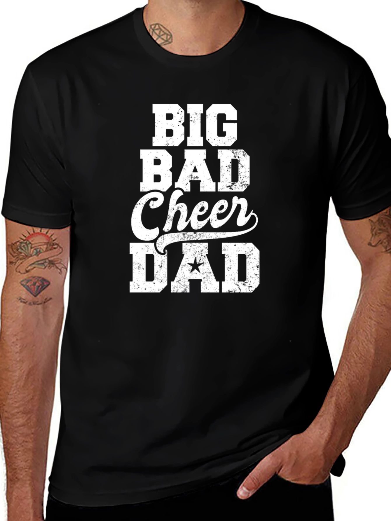 Big Bad Cheer Dad Graphic Tee - Black