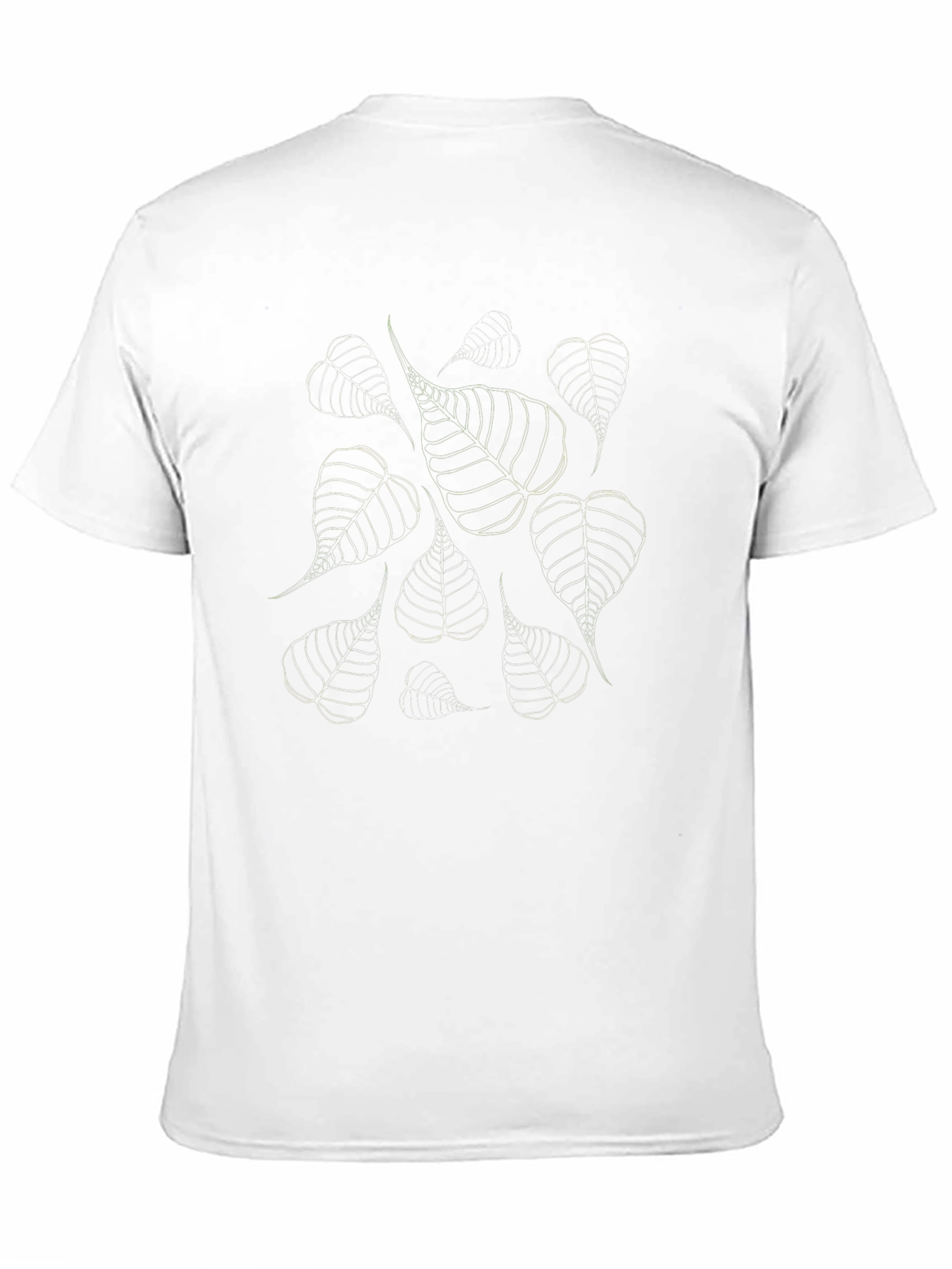 Black Leaf Print Casual T-Shirt