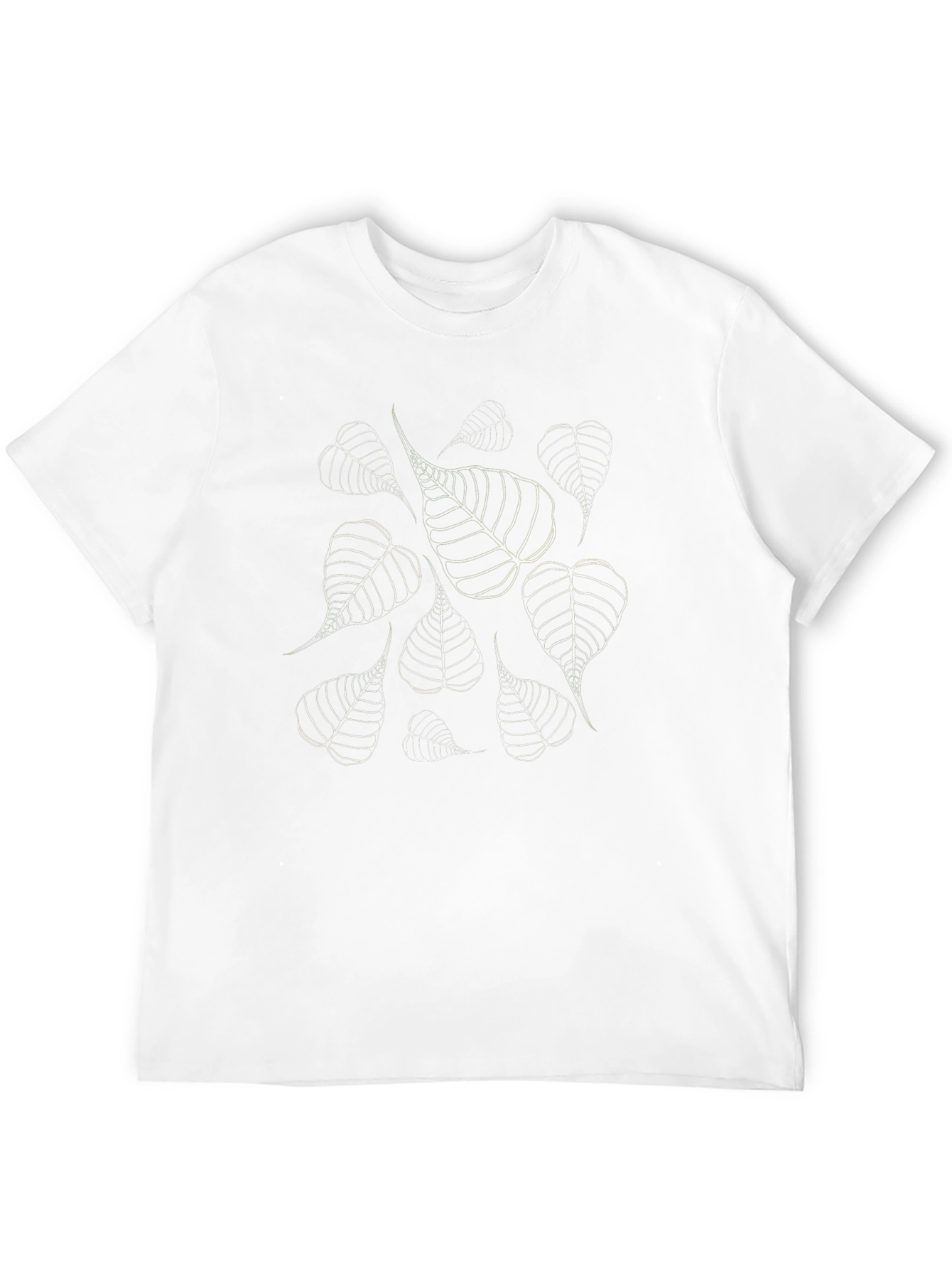 Black Leaf Print Casual T-Shirt