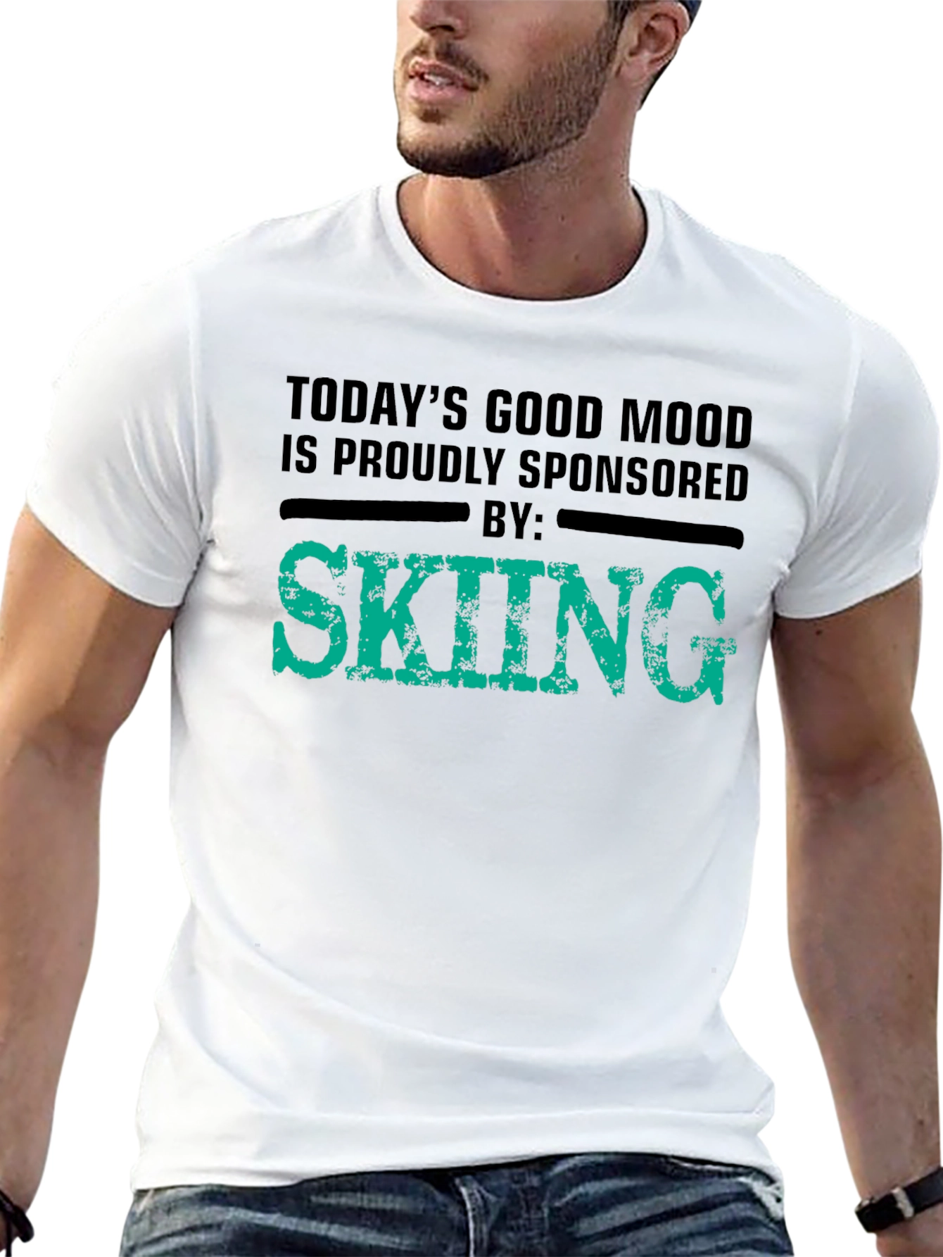 Skiing Sponsored T-Shirt - Good Mood Tee