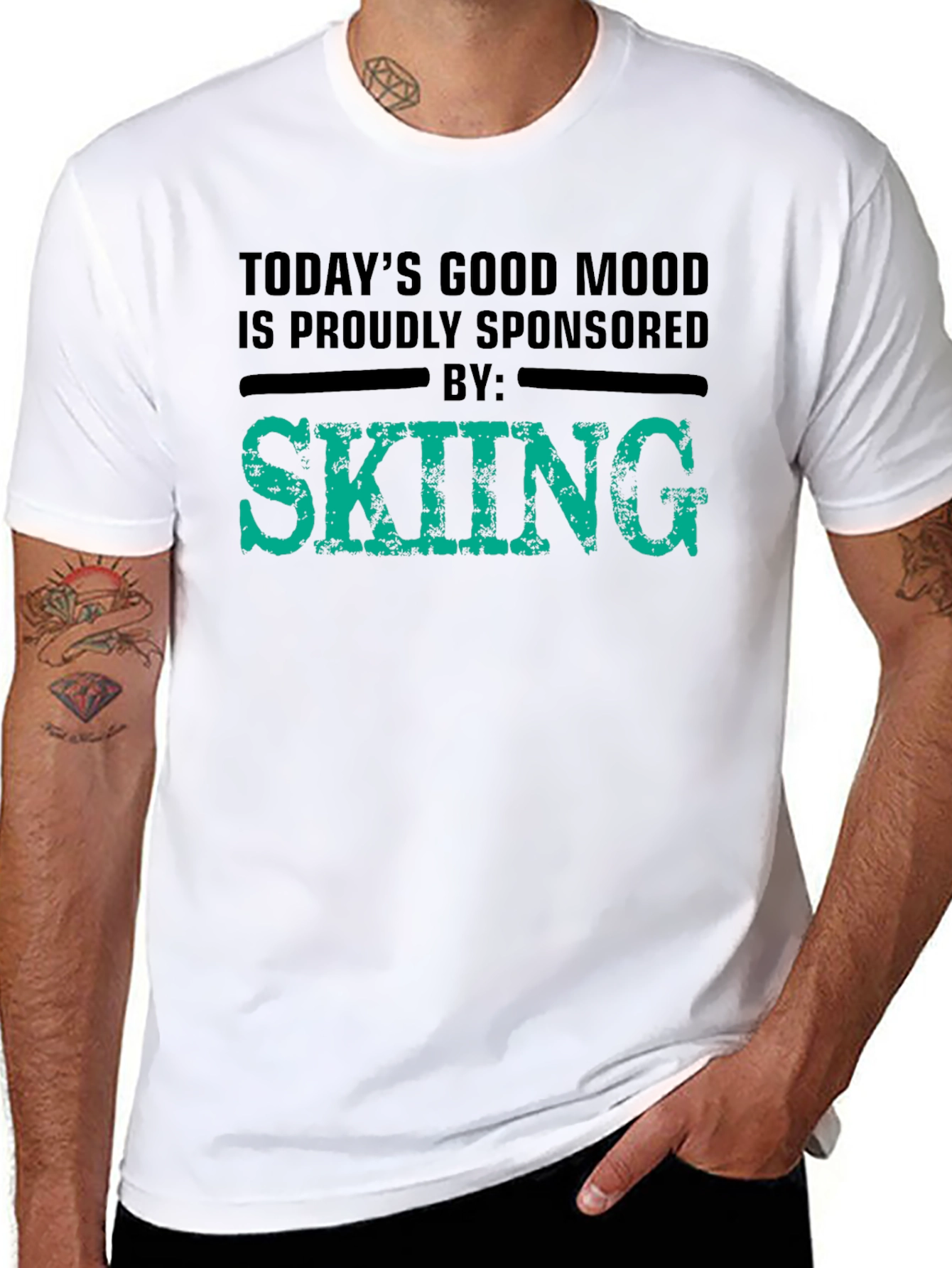 Skiing Sponsored T-Shirt - Good Mood Tee