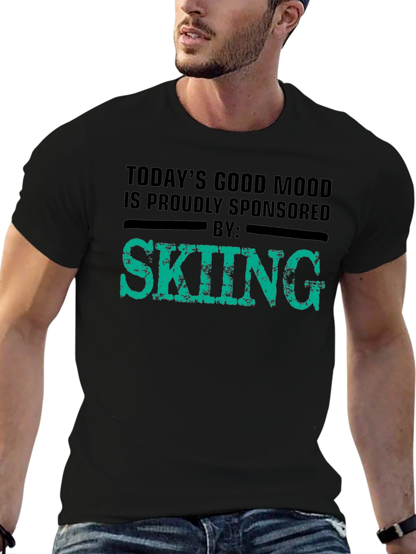 Skiing Sponsored T-Shirt - Good Mood Tee