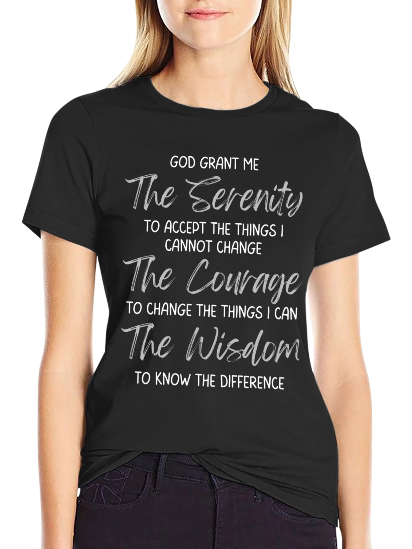 Serenity Prayer Graphic T-Shirt - God Grant Me