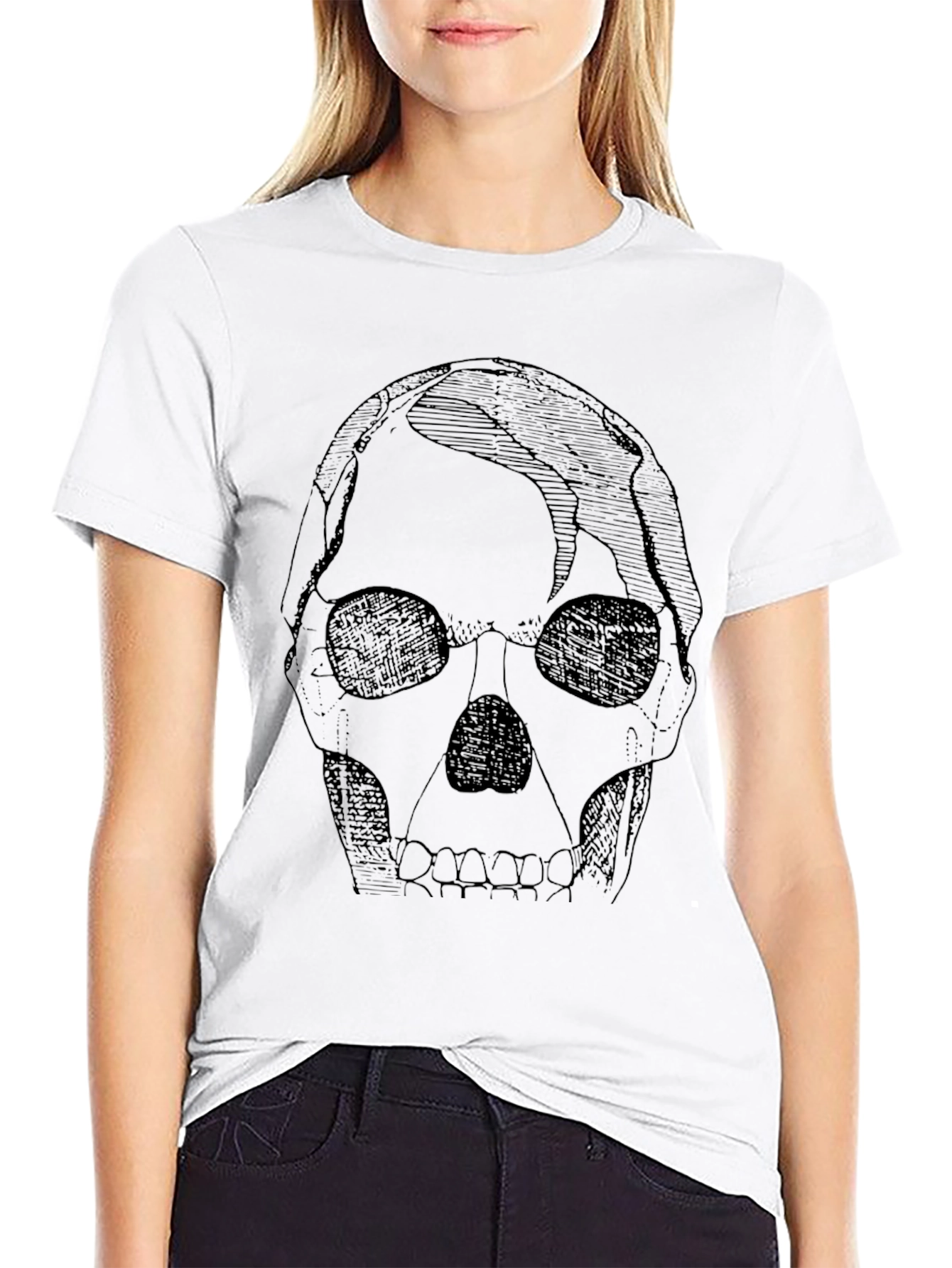 Skull Graphic Print Black T-Shirt