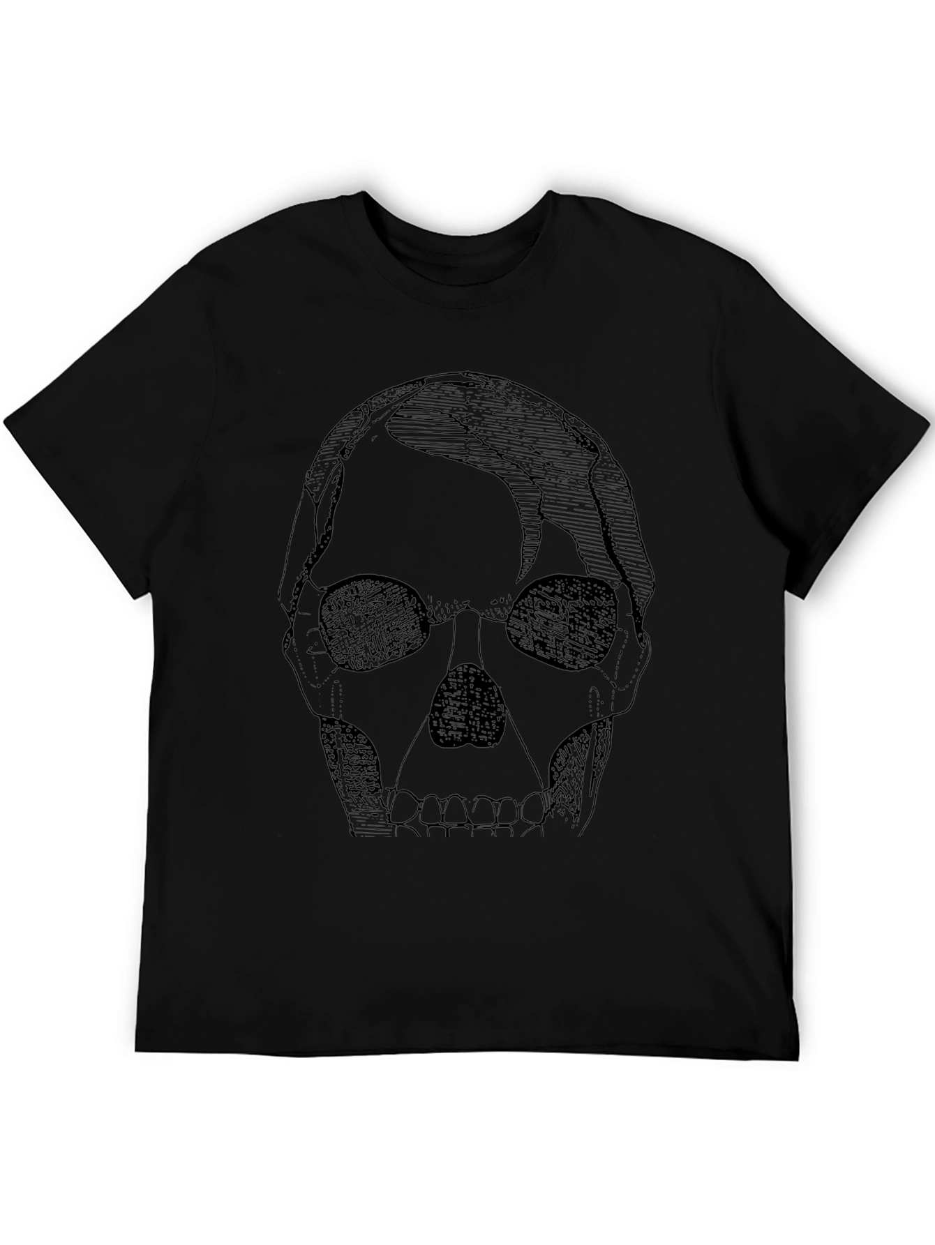 Skull Graphic Print Black T-Shirt