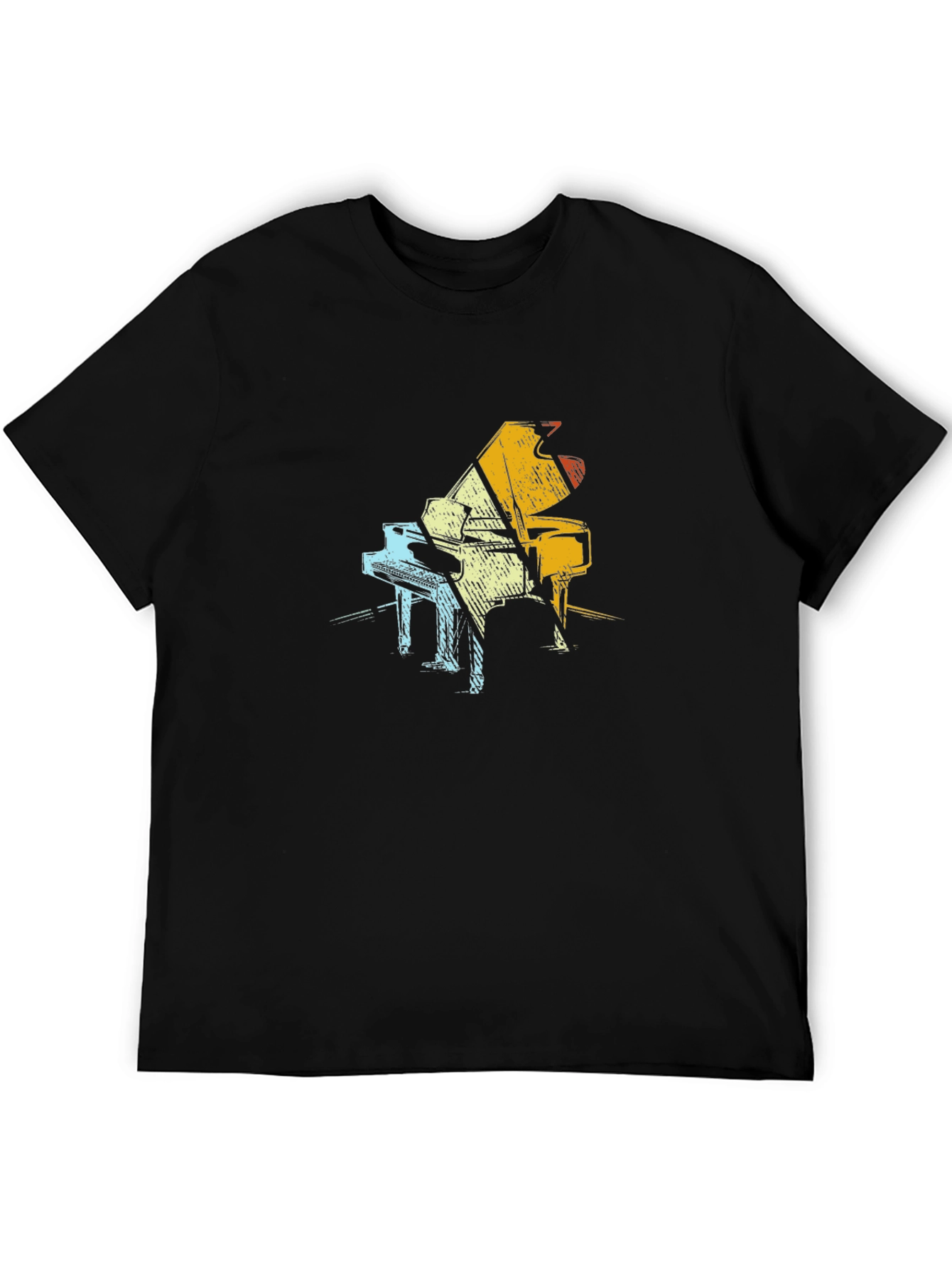 Retro Piano Graphic T-Shirt - Unisex