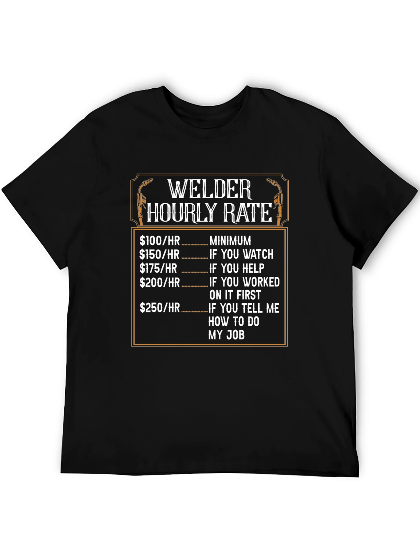 Welder Hourly Rate Black Graphic T-Shirt