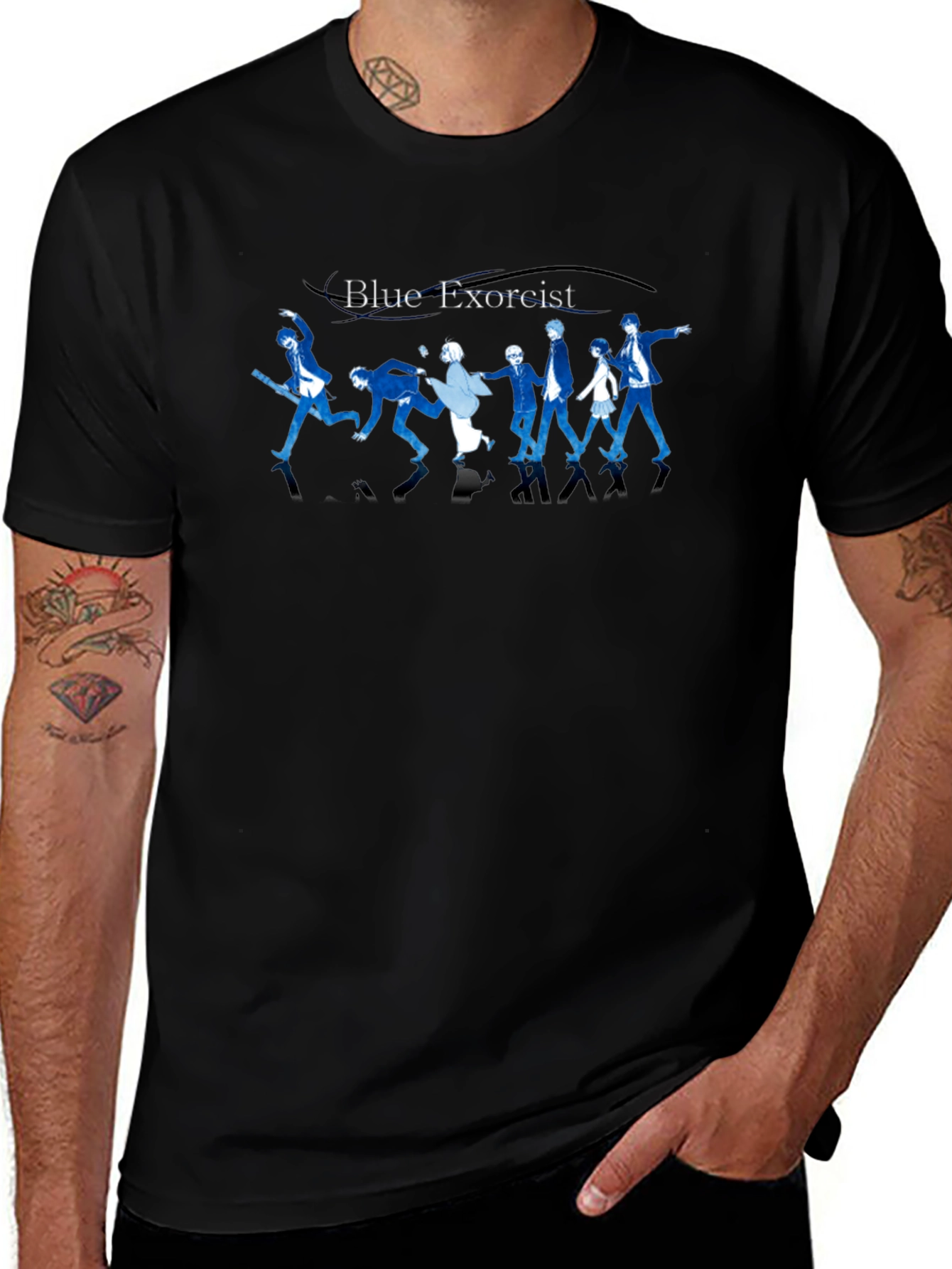 Blue Exorcist Anime T-Shirt - Unisex Black Tee