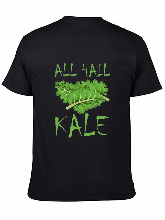 All Hail Kale Graphic Print Black T-Shirt