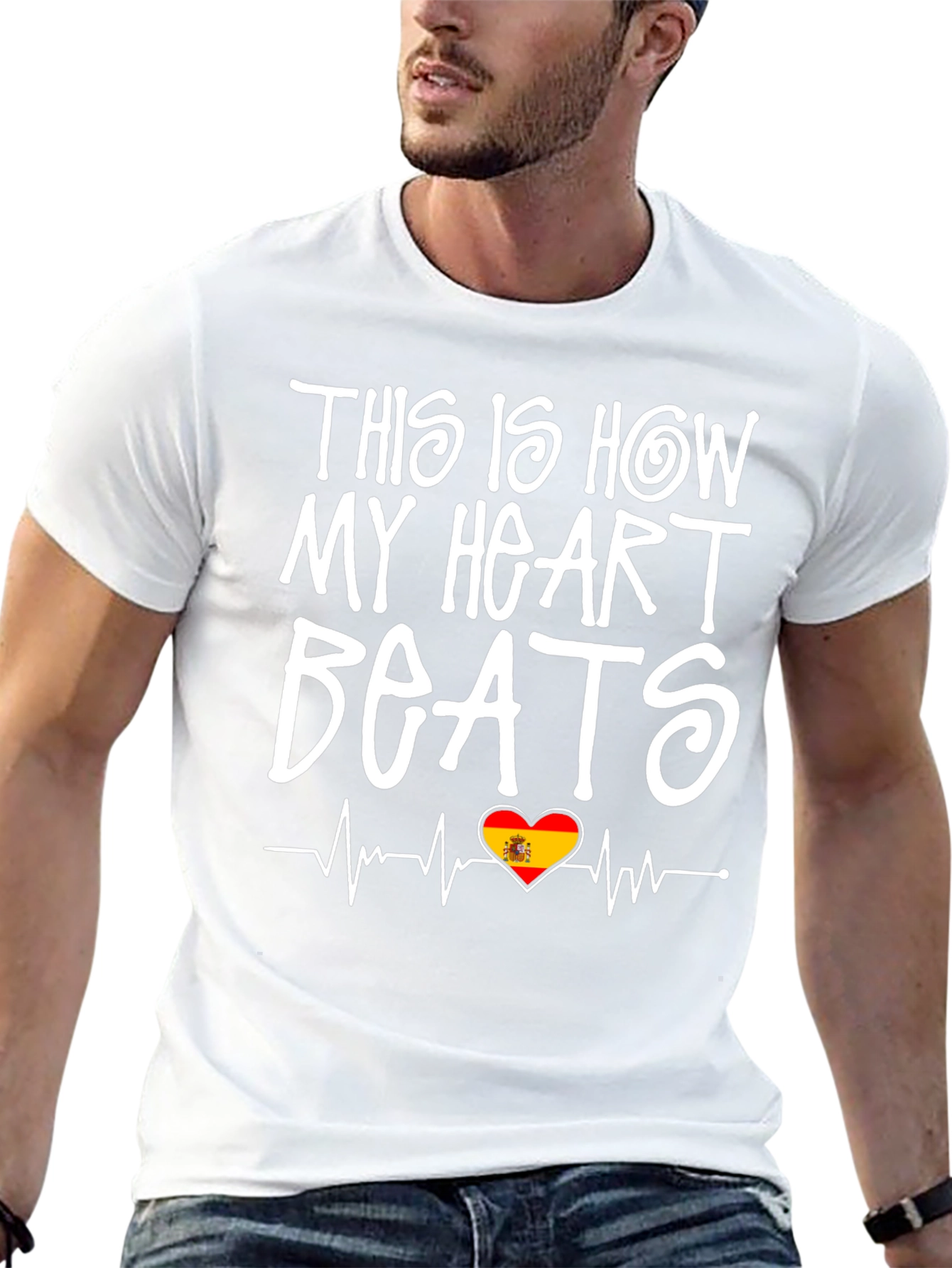 Spain Heartbeat T-Shirt -  Spanish Pride Tee