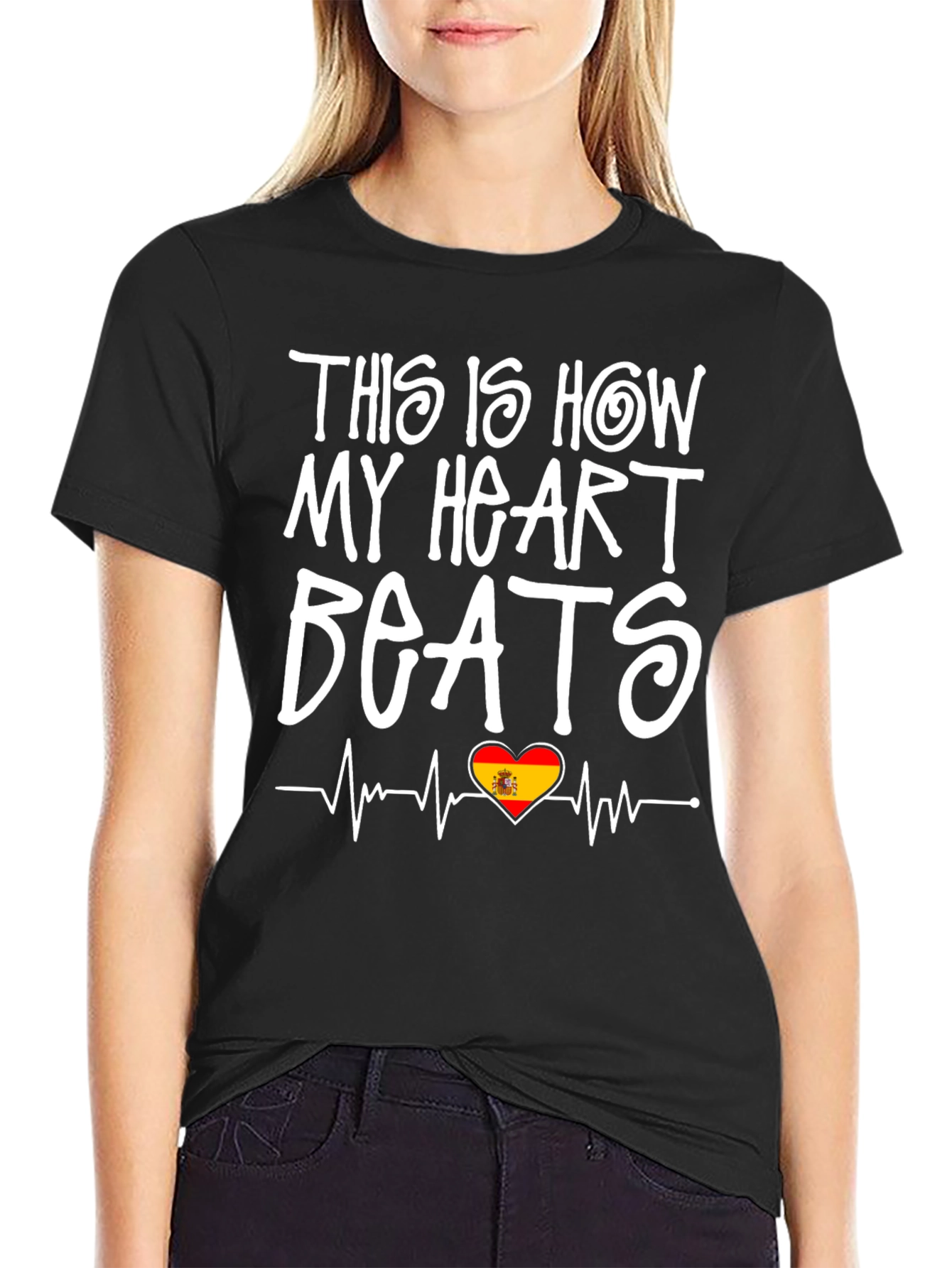 Spain Heartbeat T-Shirt -  Spanish Pride Tee