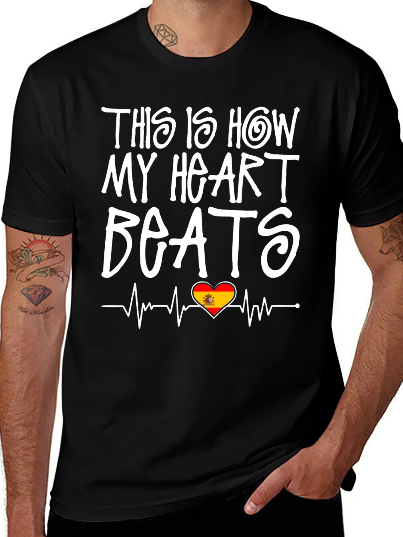 Spain Heartbeat T-Shirt -  Spanish Pride Tee
