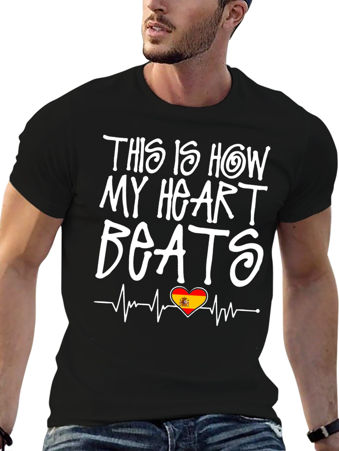 Spain Heartbeat T-Shirt -  Spanish Pride Tee