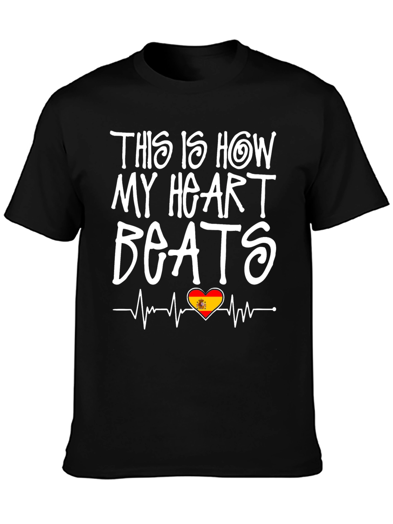 Spain Heartbeat T-Shirt -  Spanish Pride Tee
