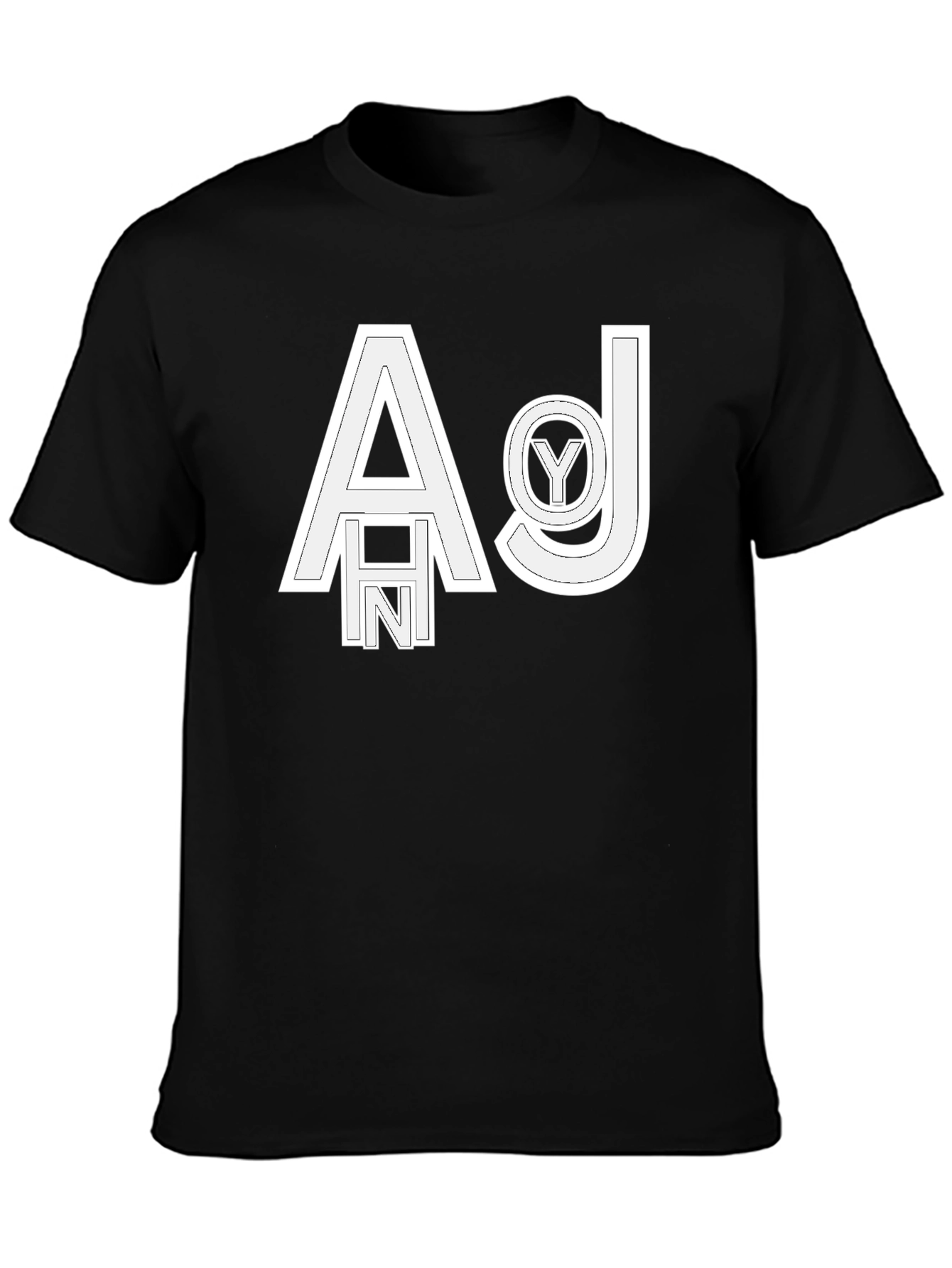 Abstract Letter Graphic Black T-Shirt