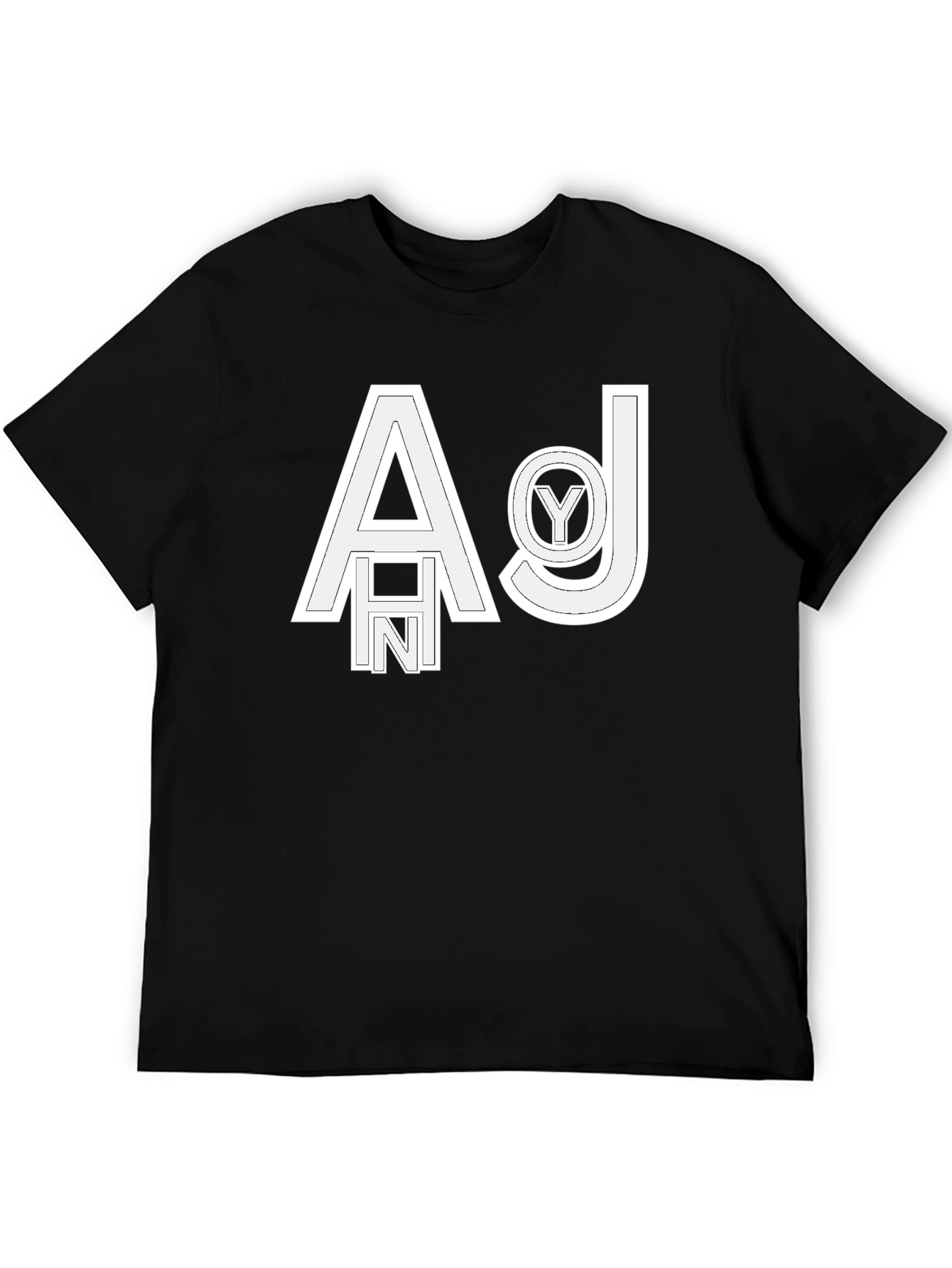 Abstract Letter Graphic Black T-Shirt