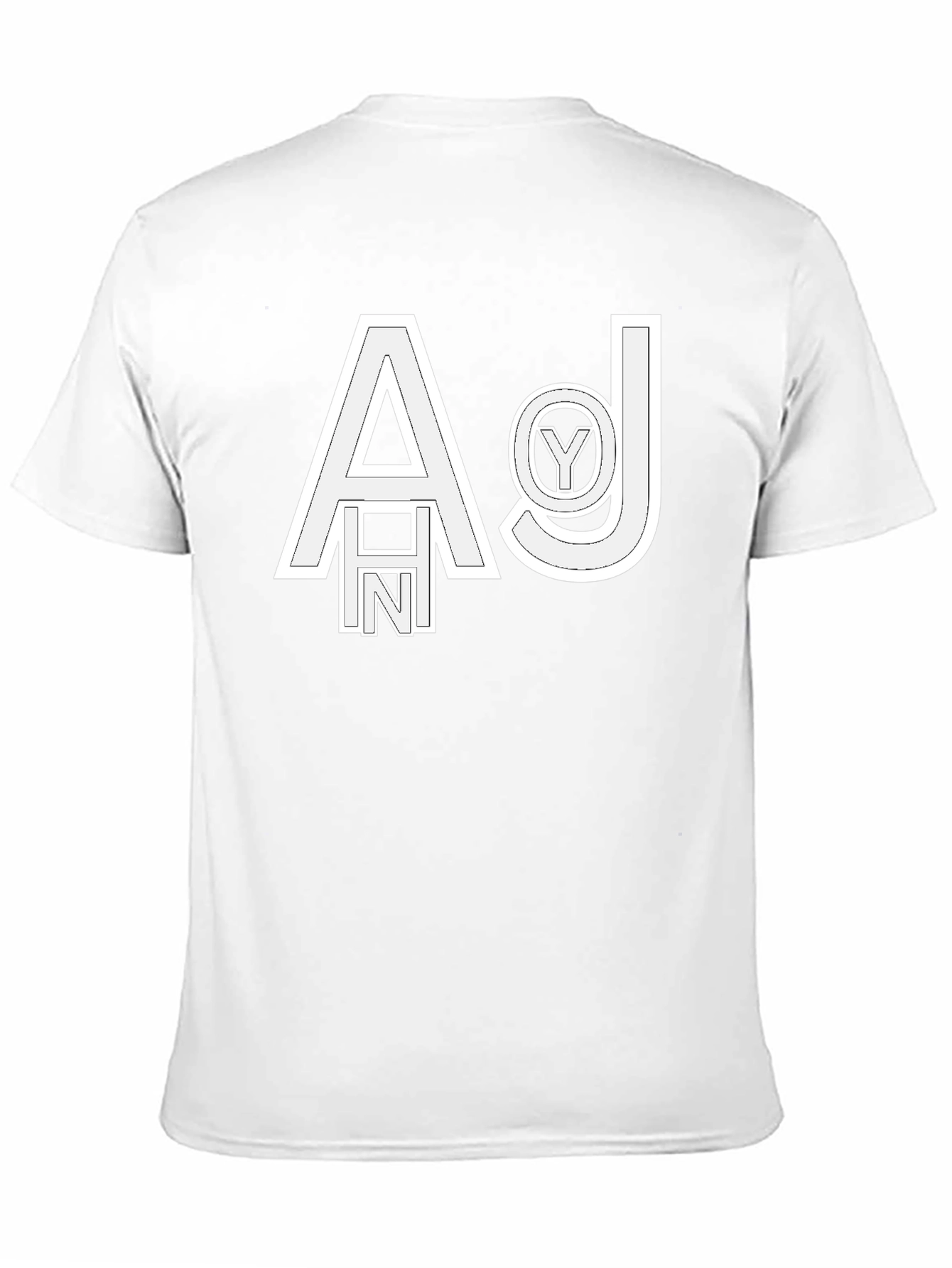 Abstract Letter Graphic Black T-Shirt