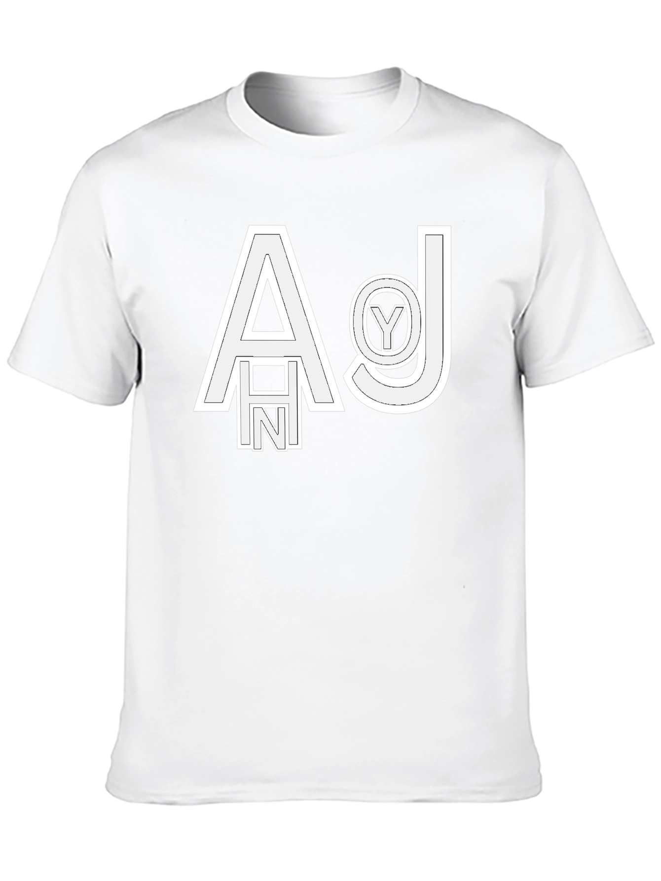 Abstract Letter Graphic Black T-Shirt
