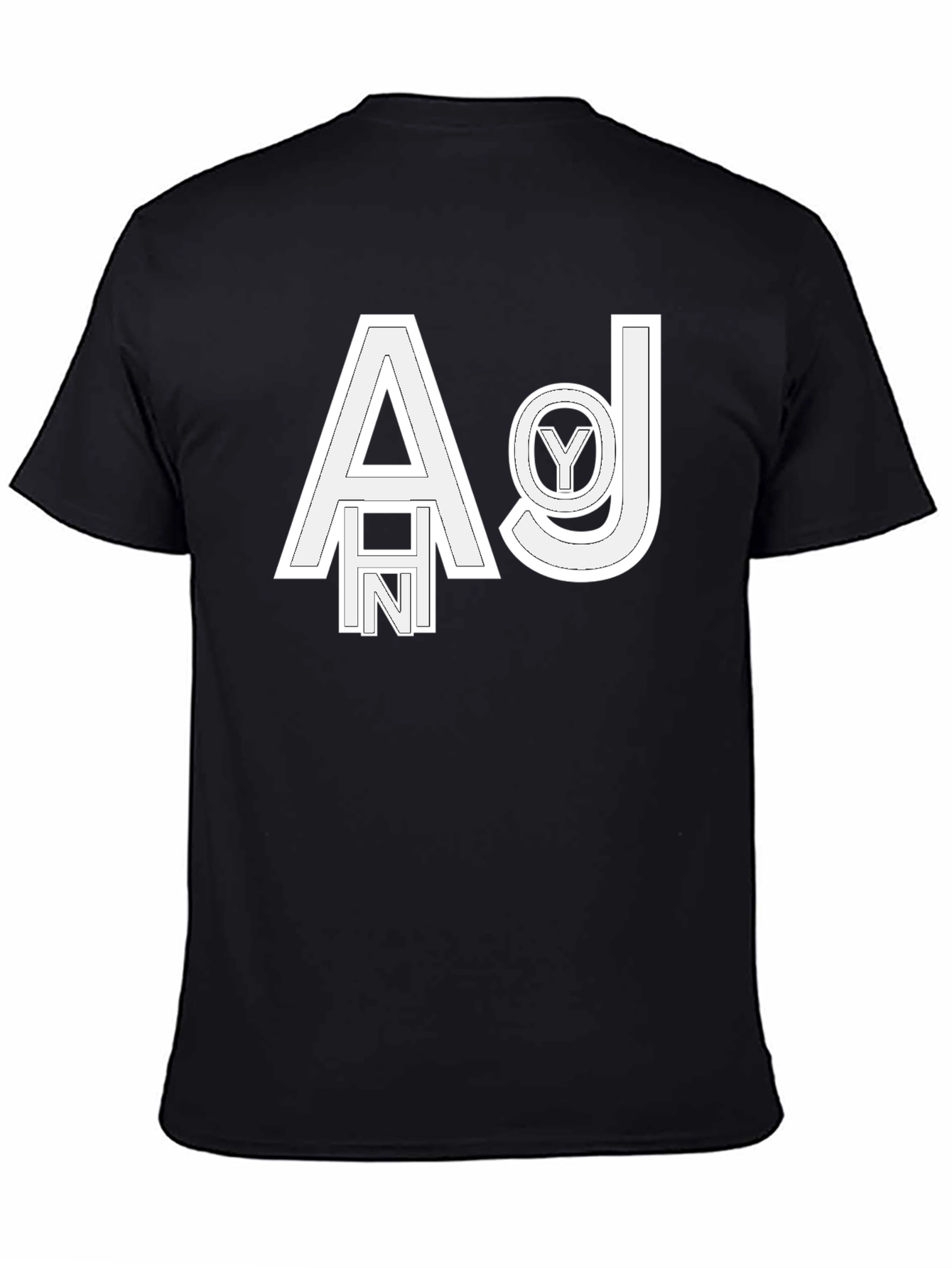 Abstract Letter Graphic Black T-Shirt