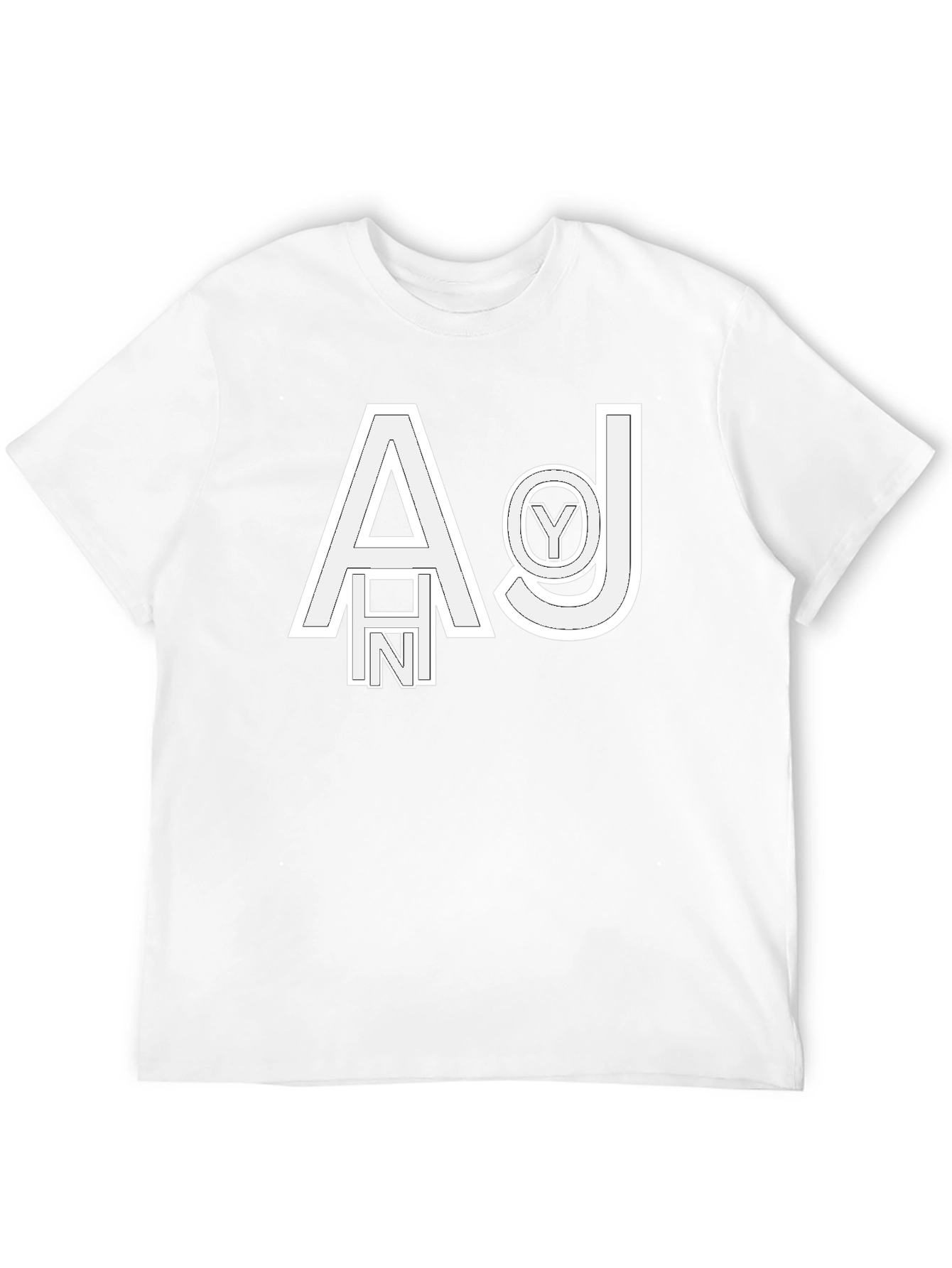 Abstract Letter Graphic Black T-Shirt