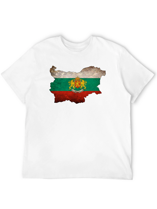 Bulgaria Flag Map T-Shirt - Black