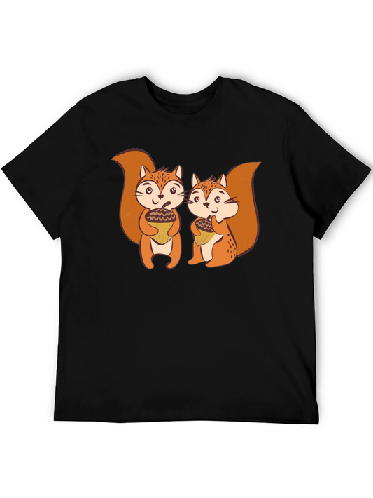 Squirrels Holding Acorns Graphic T-Shirt